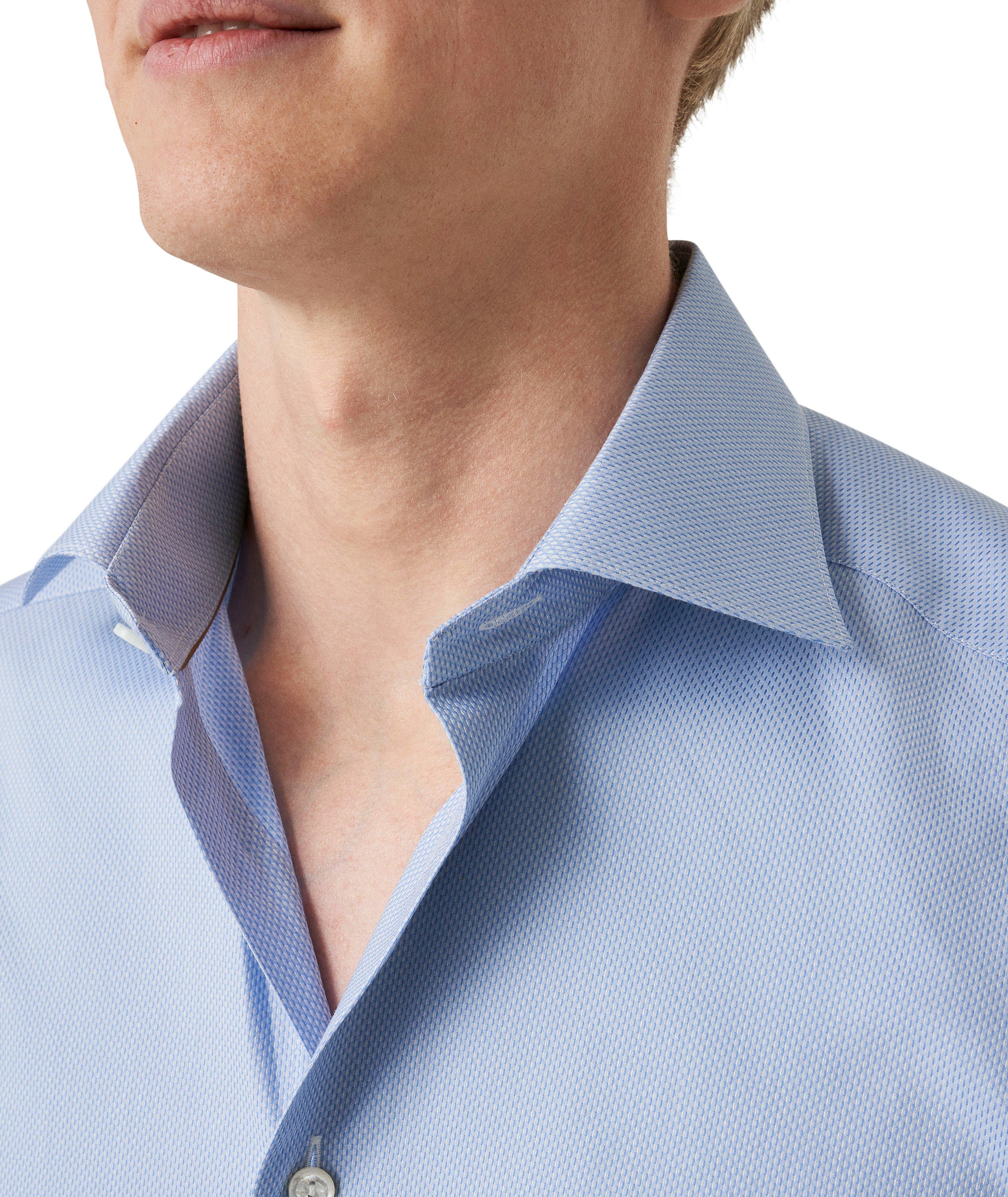 ELEVATED LIGHT BLUE SEMI SOLID PIQUE SHIRT image 4