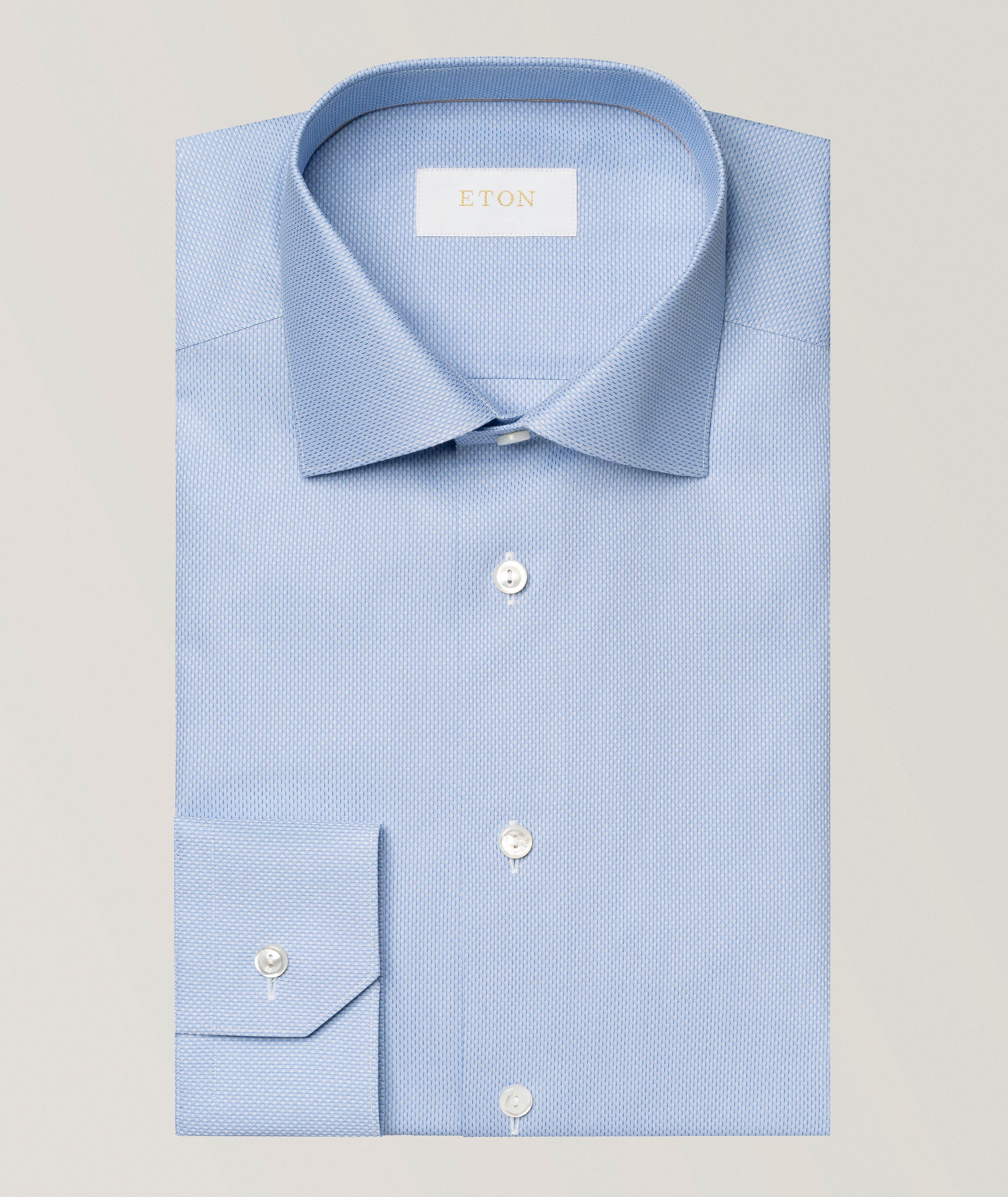 Chemise habillée en piqué de coton de coupe contemporaine image 0