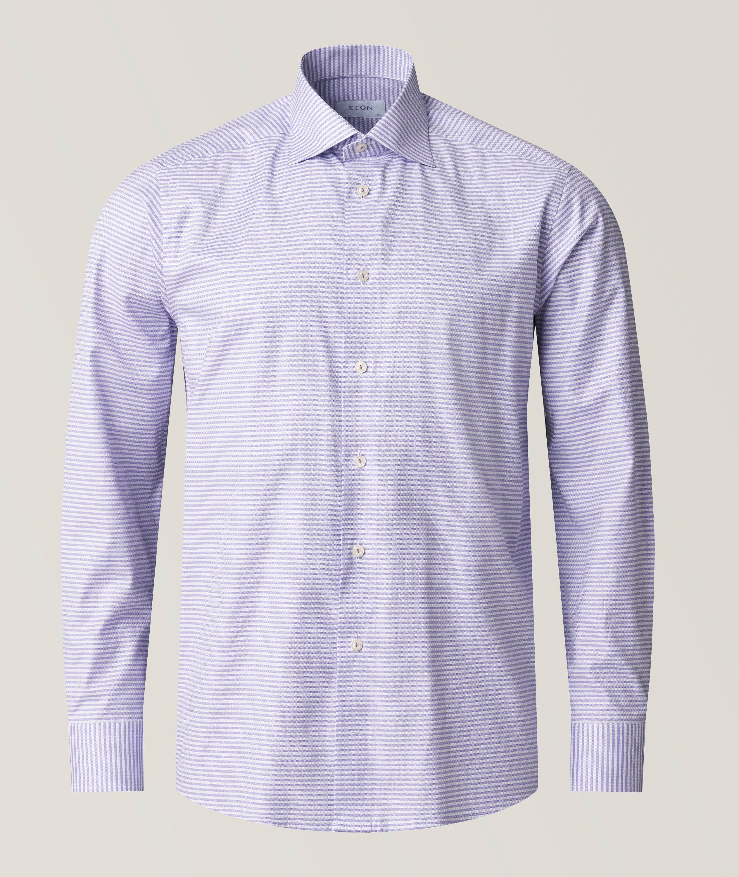 Slim-Fit Micro Check Twill Dress Shirt image 2