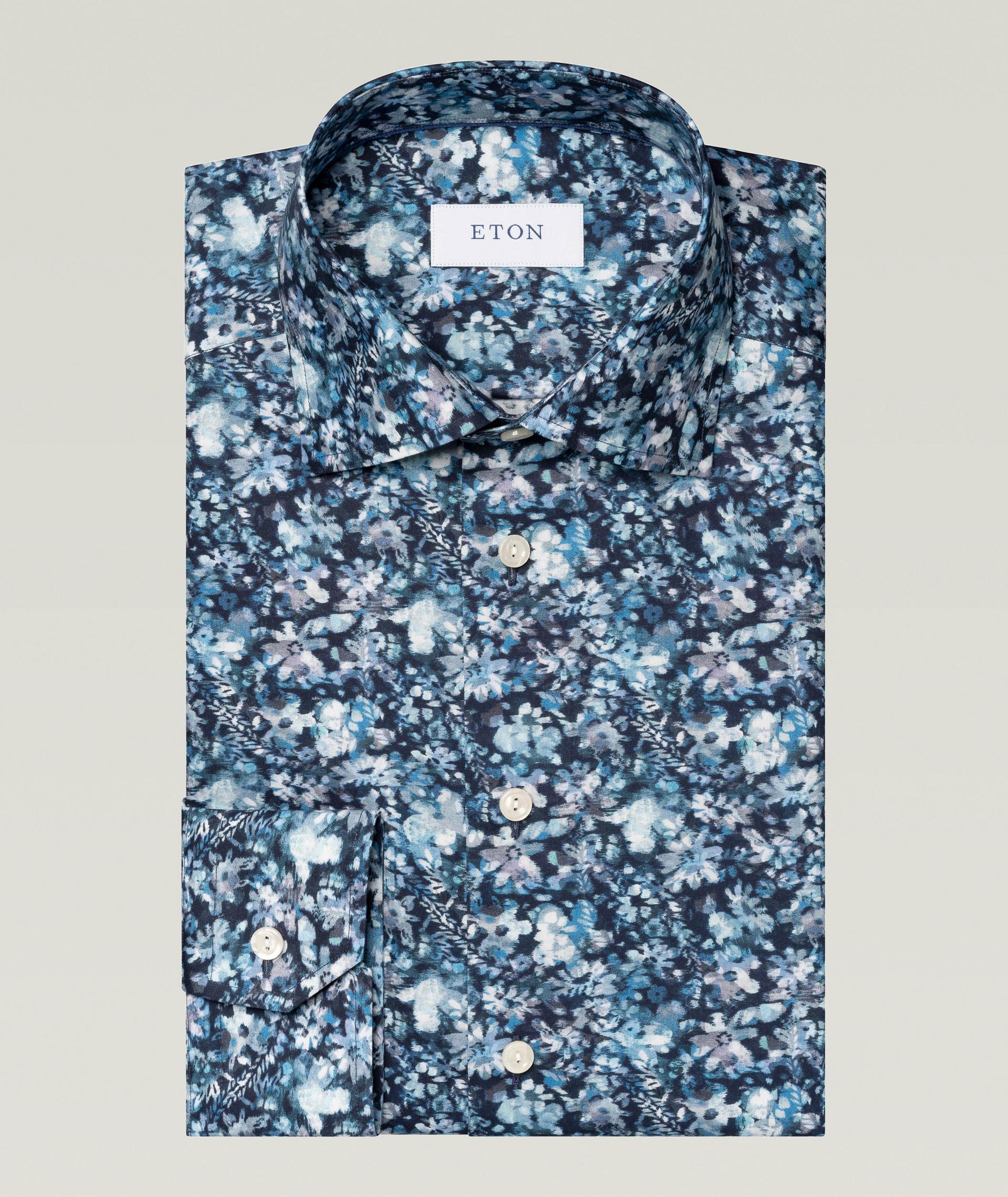 Chemise en twill à motif floral de coupe contemporaine image 0