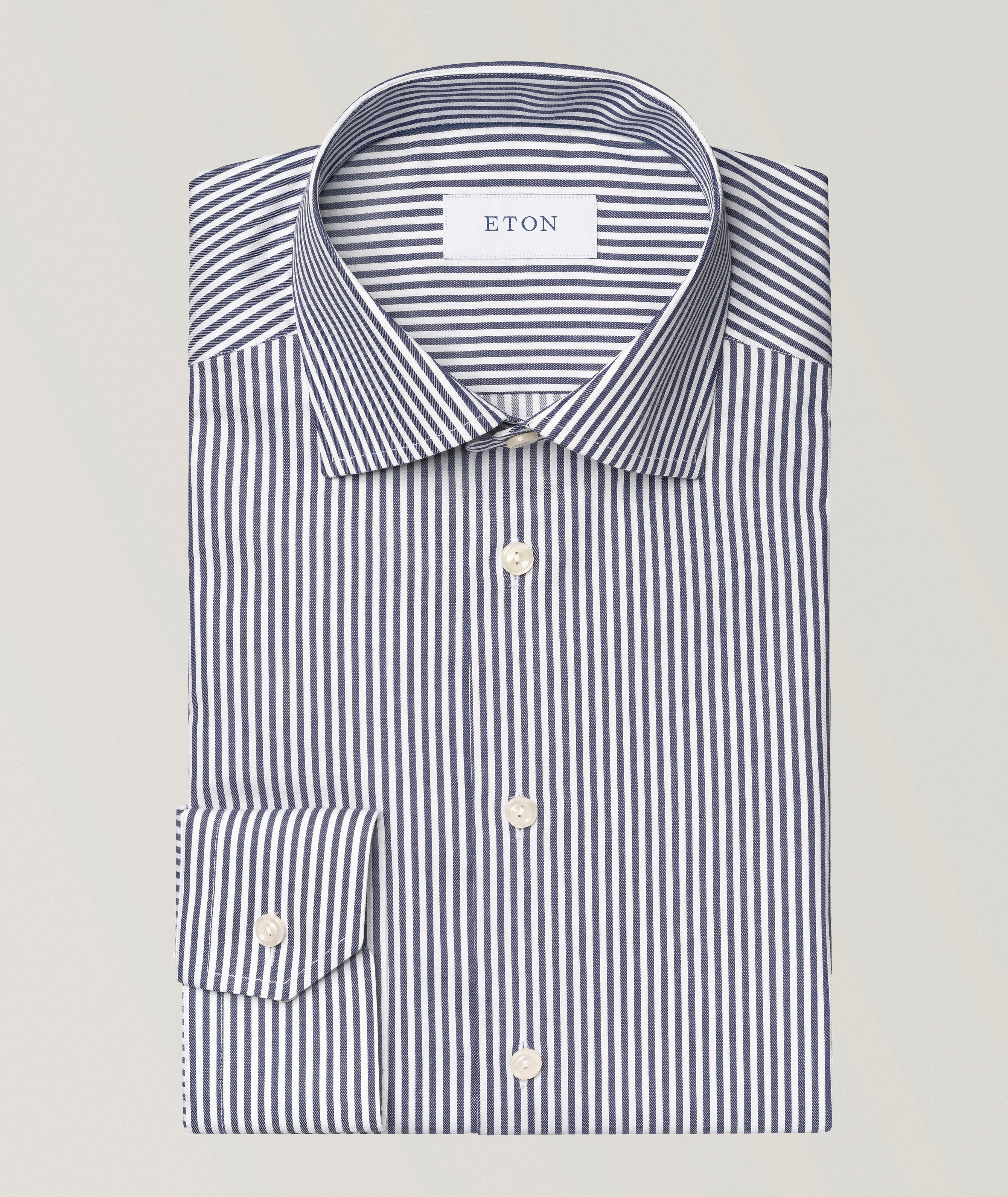 Contemporary-Fit Striped Cotton-Blend Dress Shirt image 0