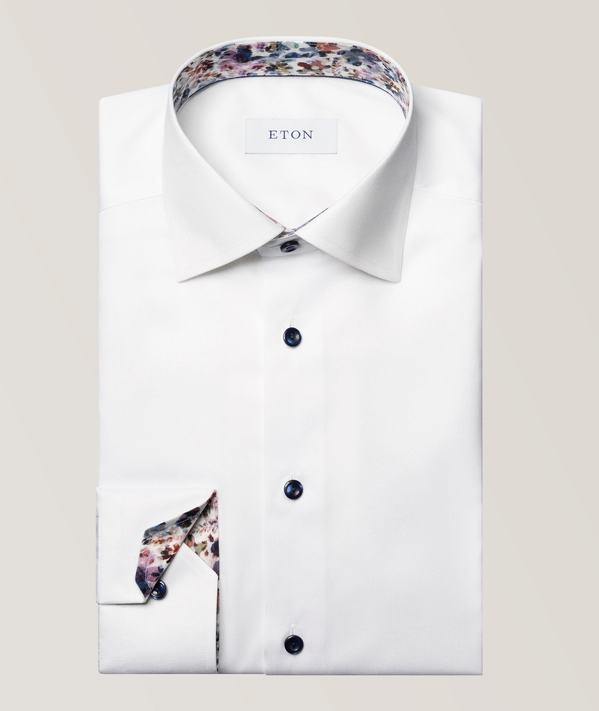 Contemporary-Fit Floral Effect Twill Dress Shirt image 0