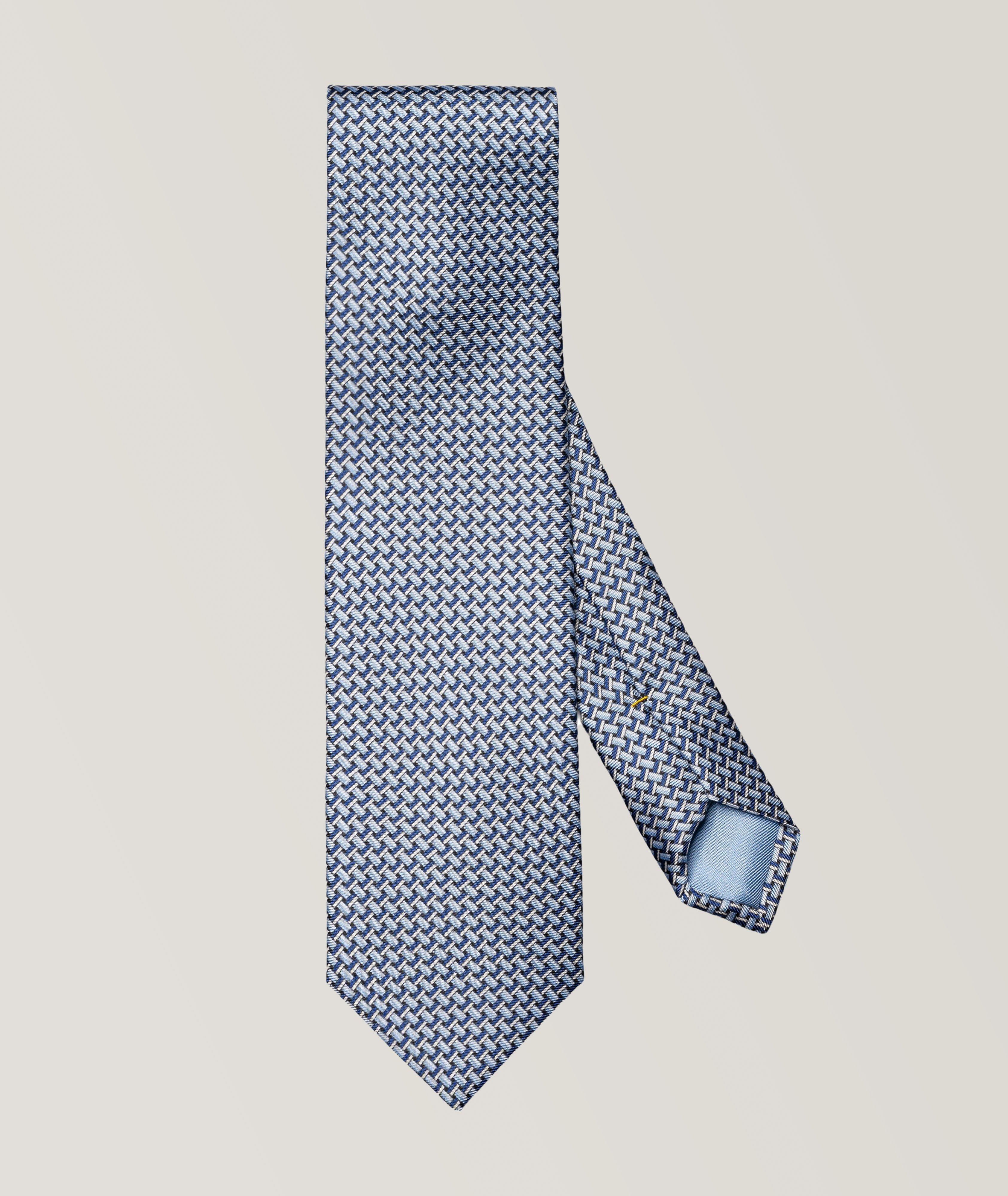 Geometric Woven Silk Tie image 0