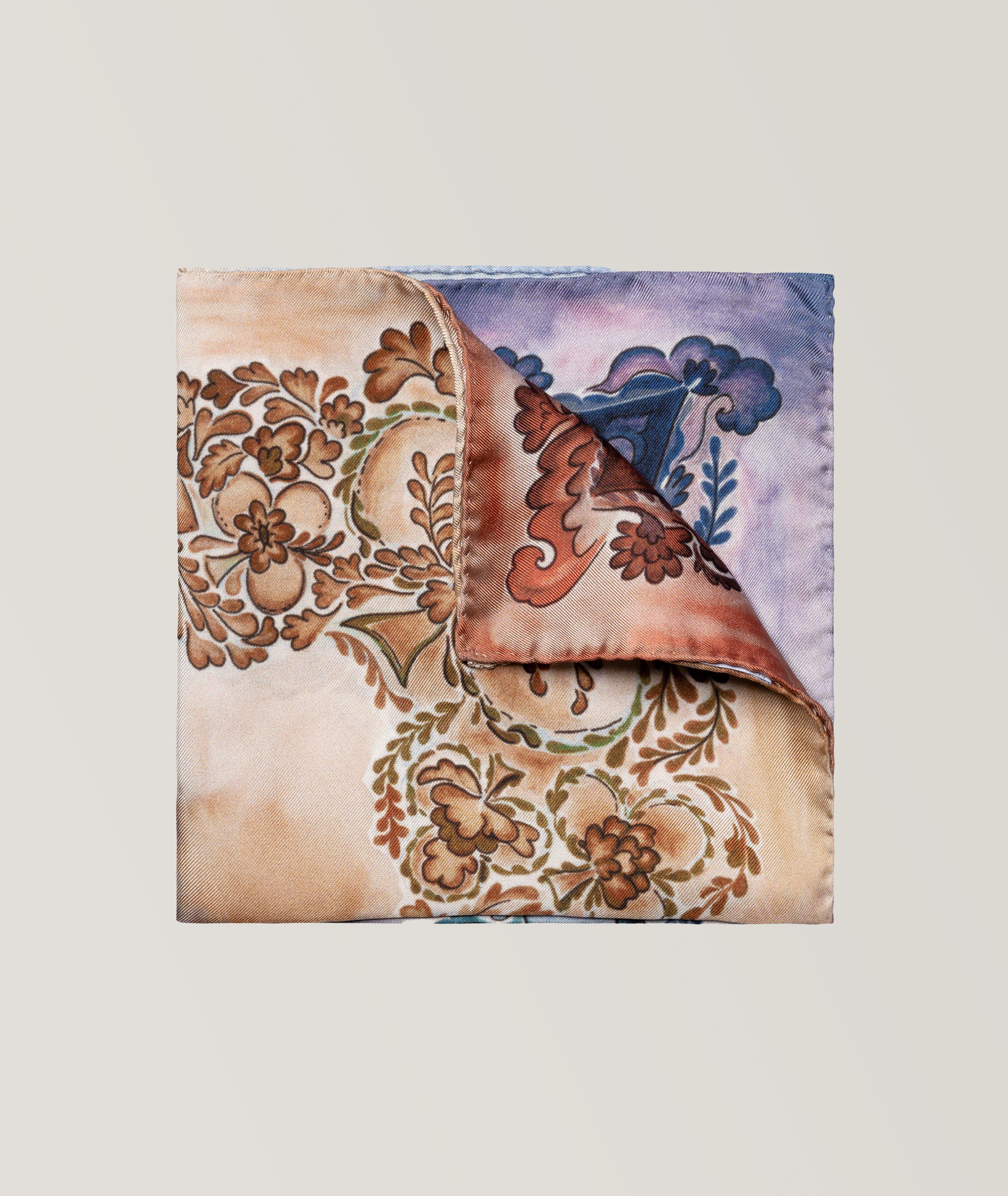 Multi Floral Silk Pocket Square image 0