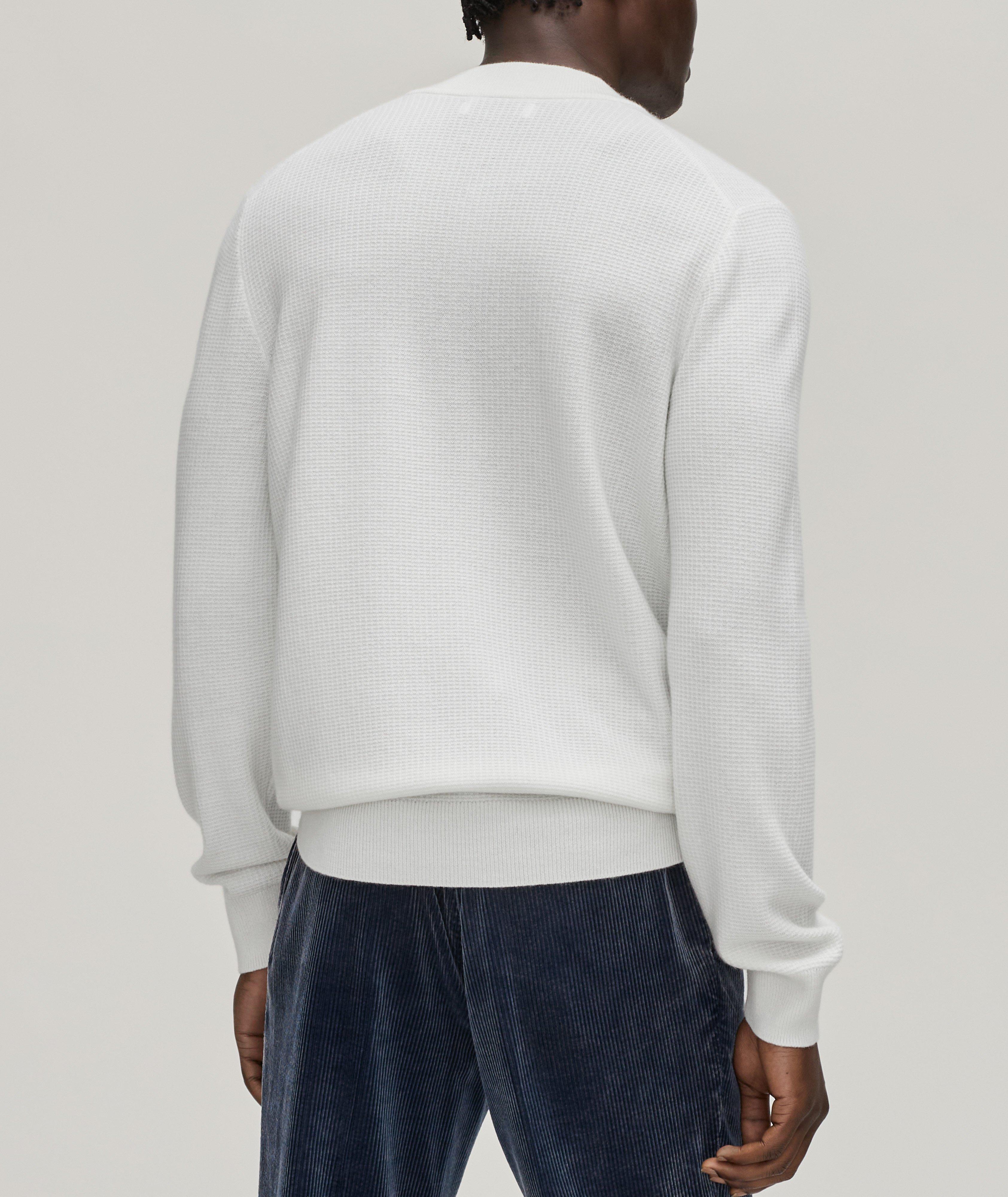 Waffle Knit Cashmere Henley Sweater image 2