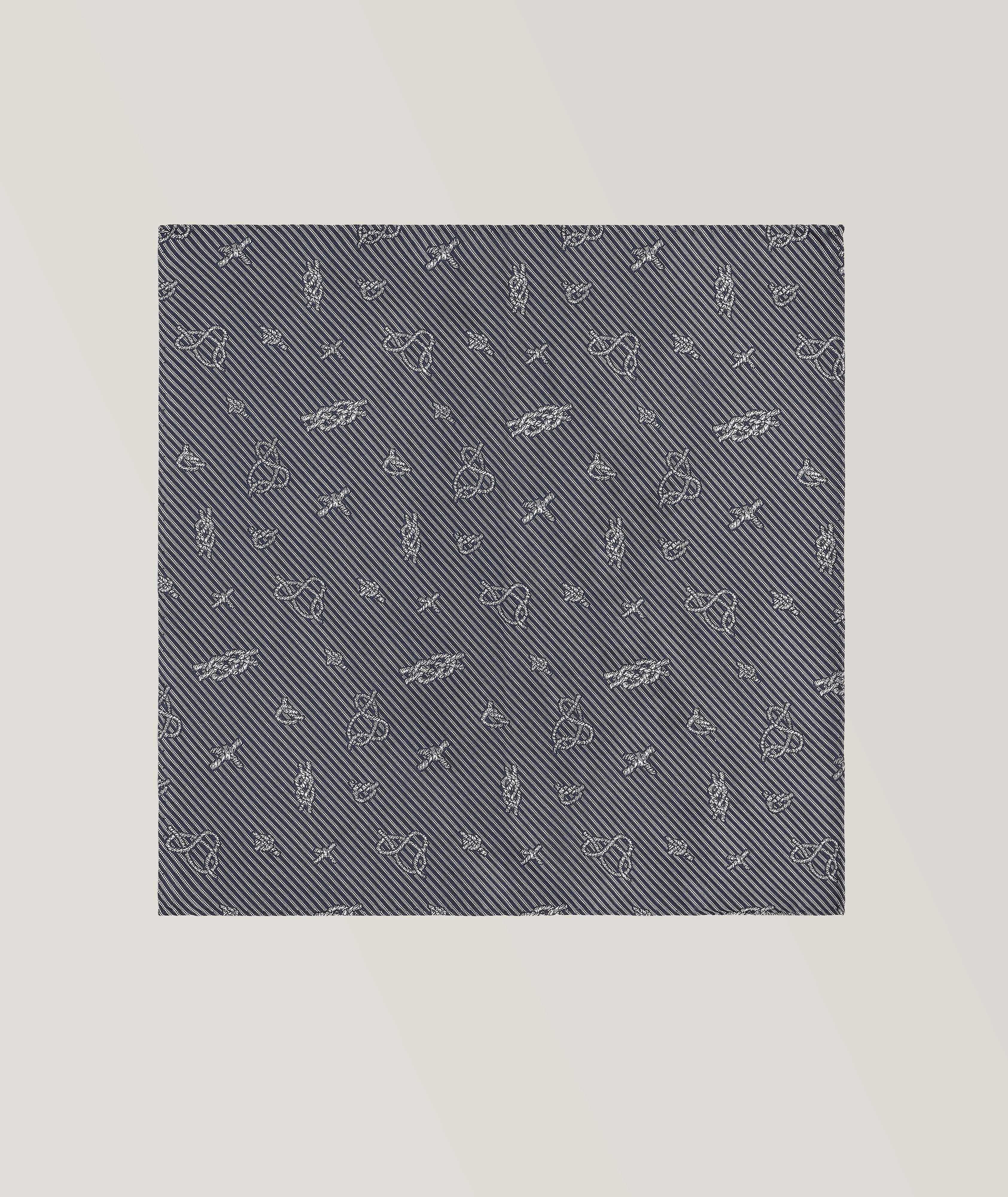Jacquard Knot Silk Pocket Square image 0