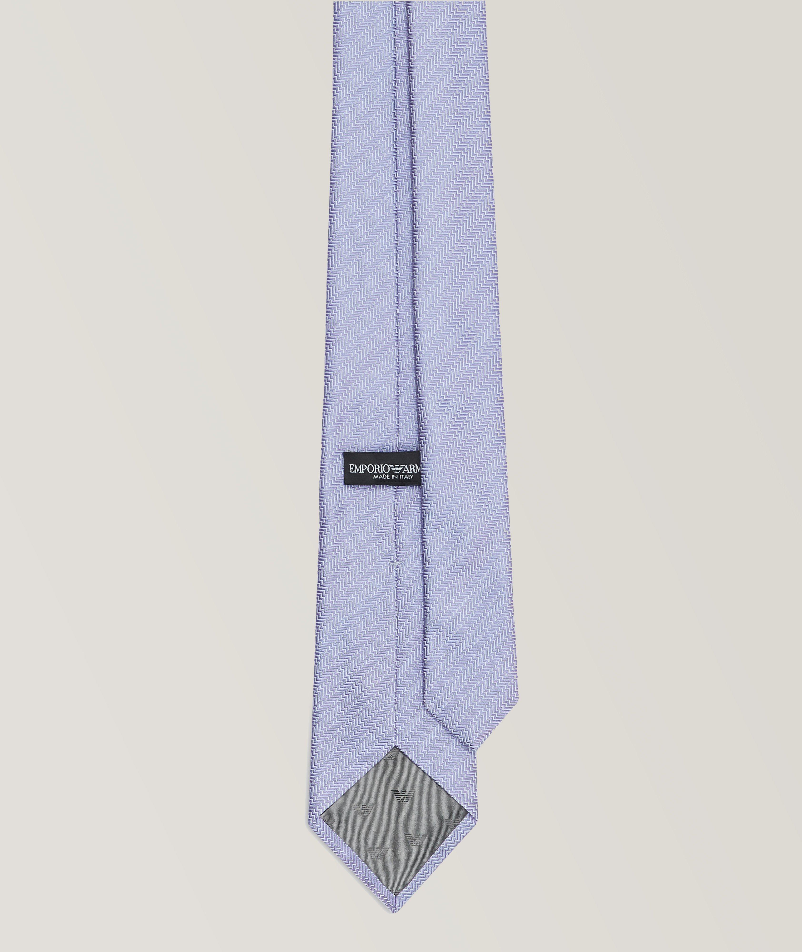Jacquard Op-Art Motif Silk Tie image 1