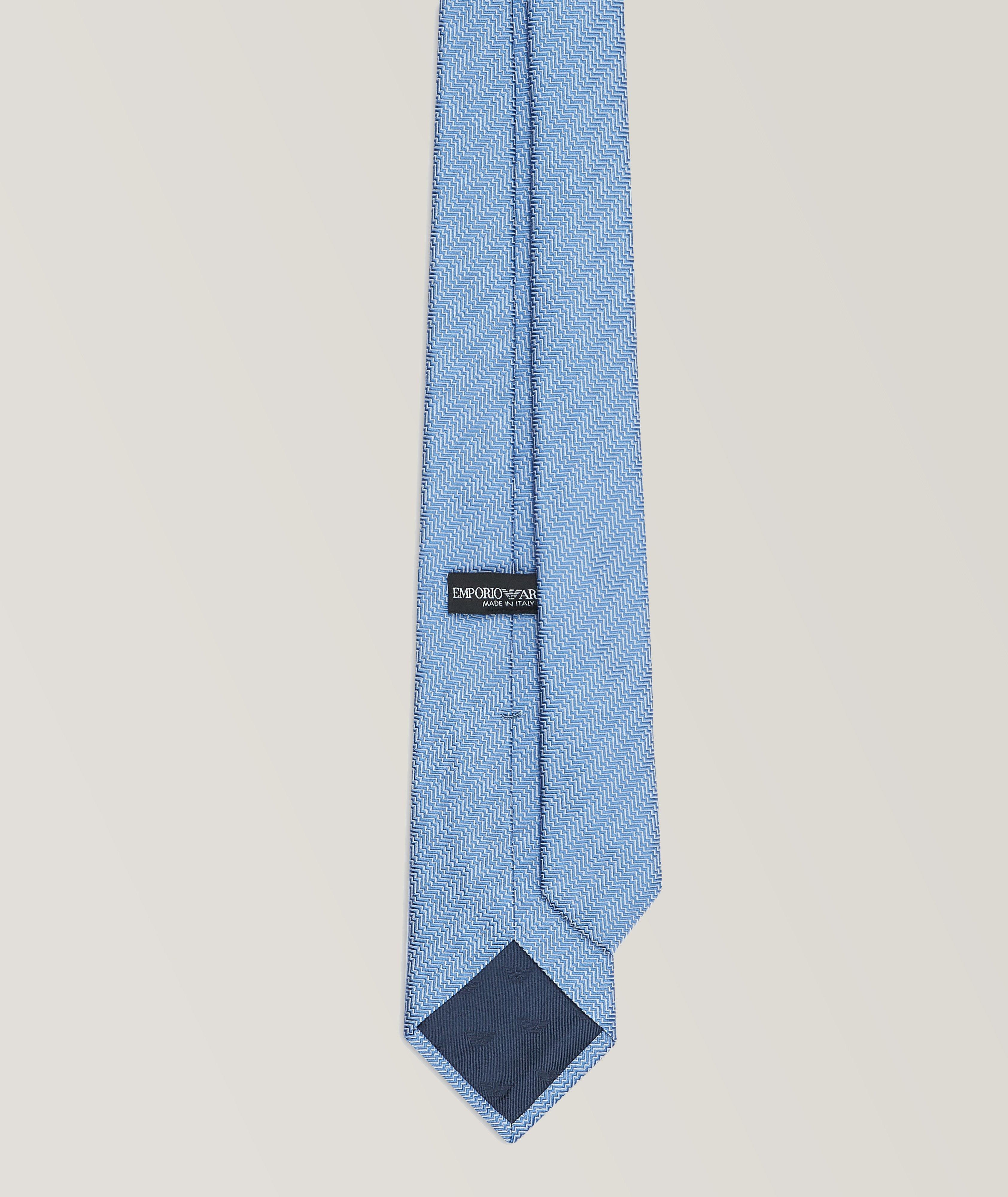 Jacquard Op-Art Motif Silk Tie image 1