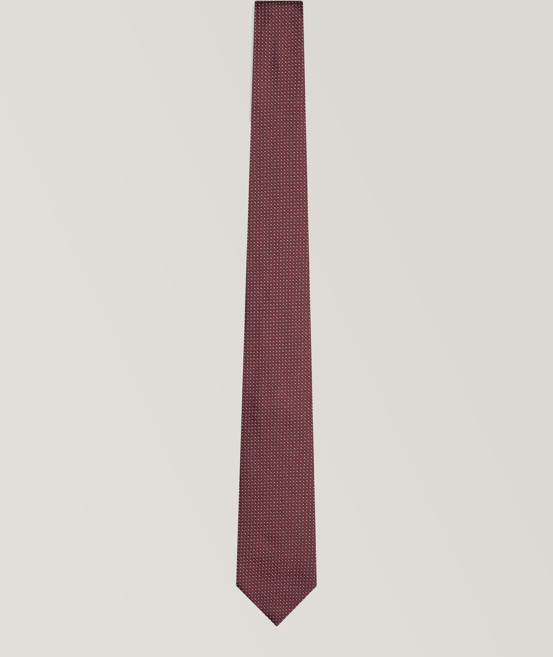 Jacquard Micro Motif Silk Tie image 0