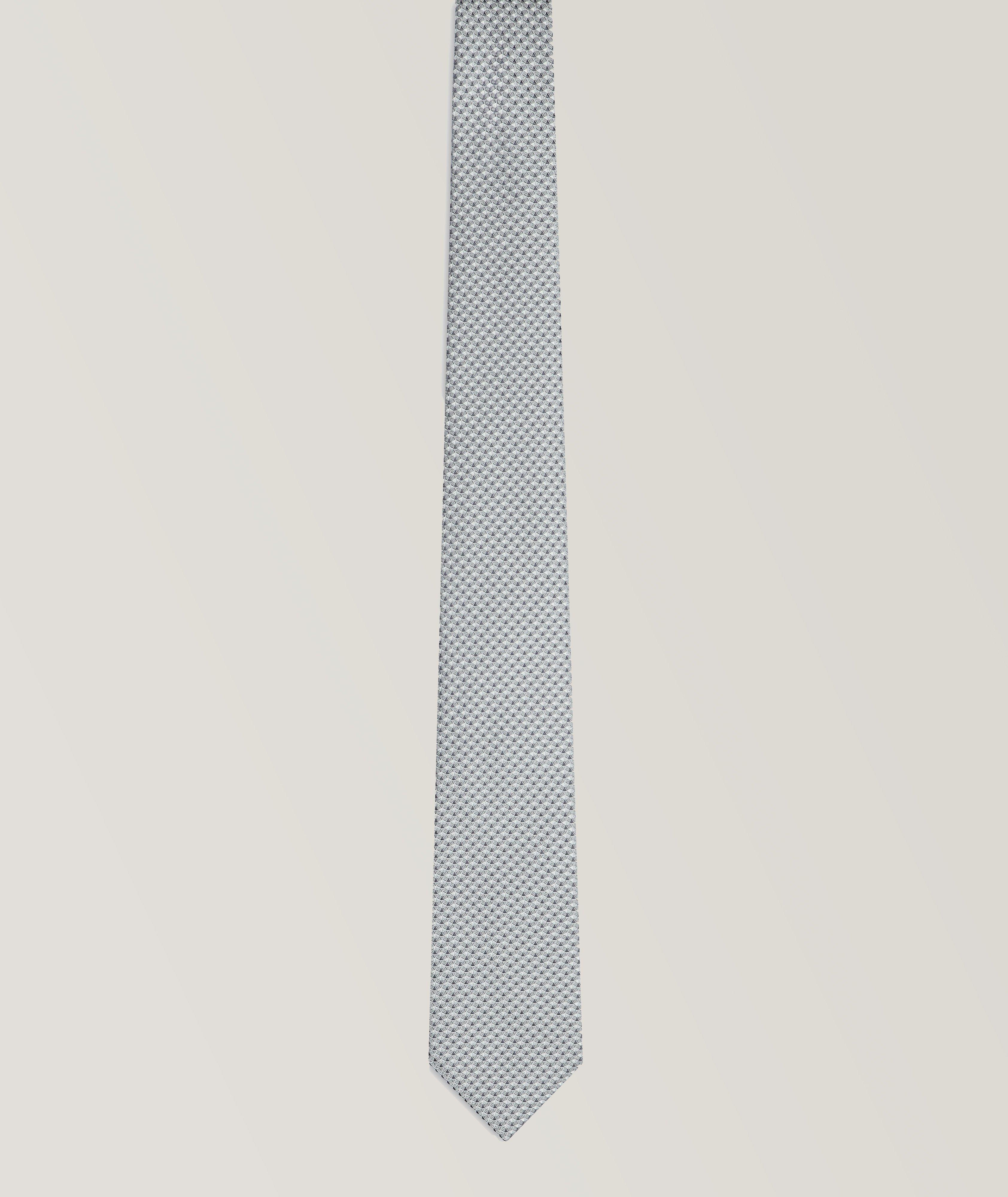 Jacquard Op-Art Silk Tie image 0