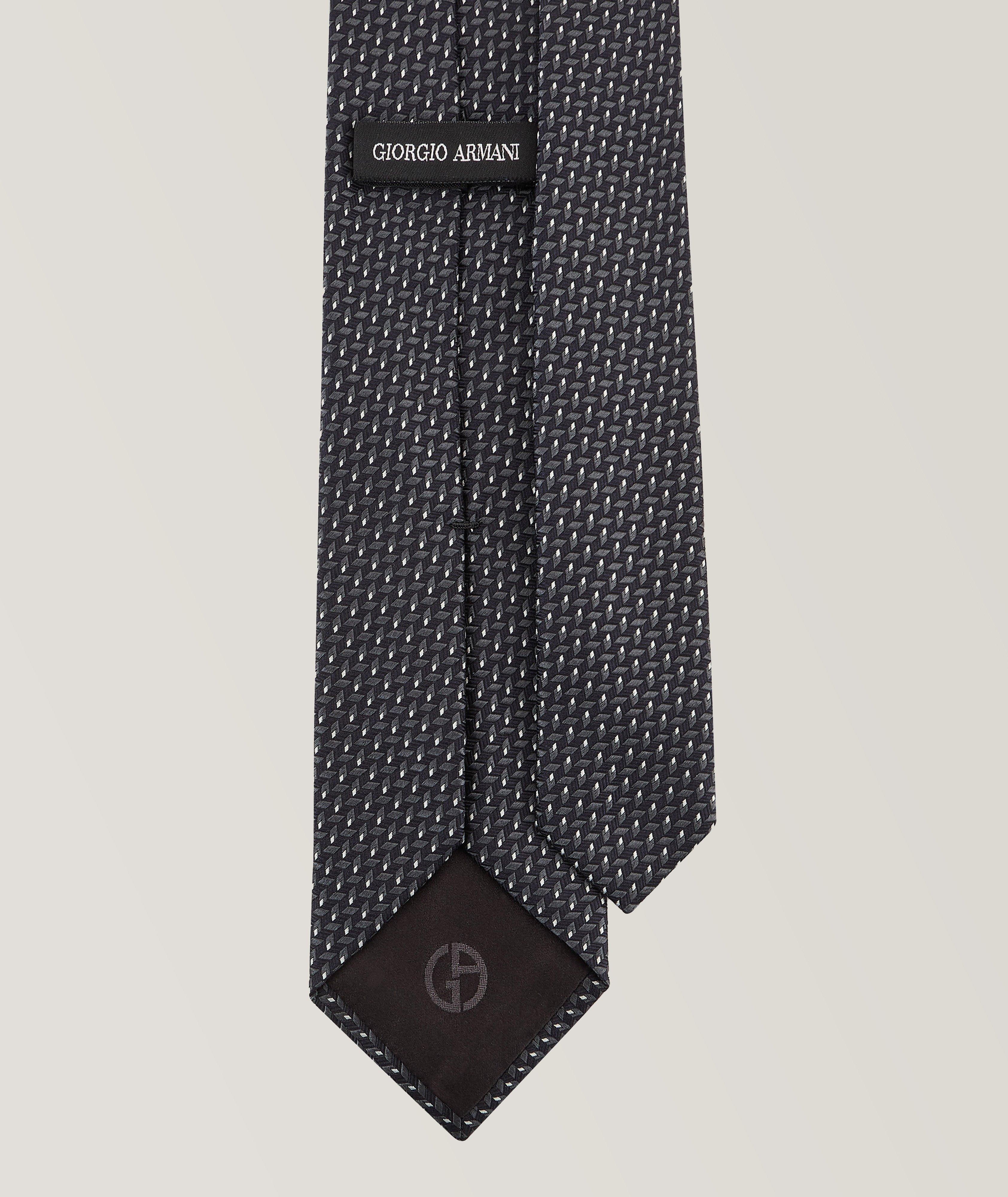 Jacquard Geometric Silk Tie image 1