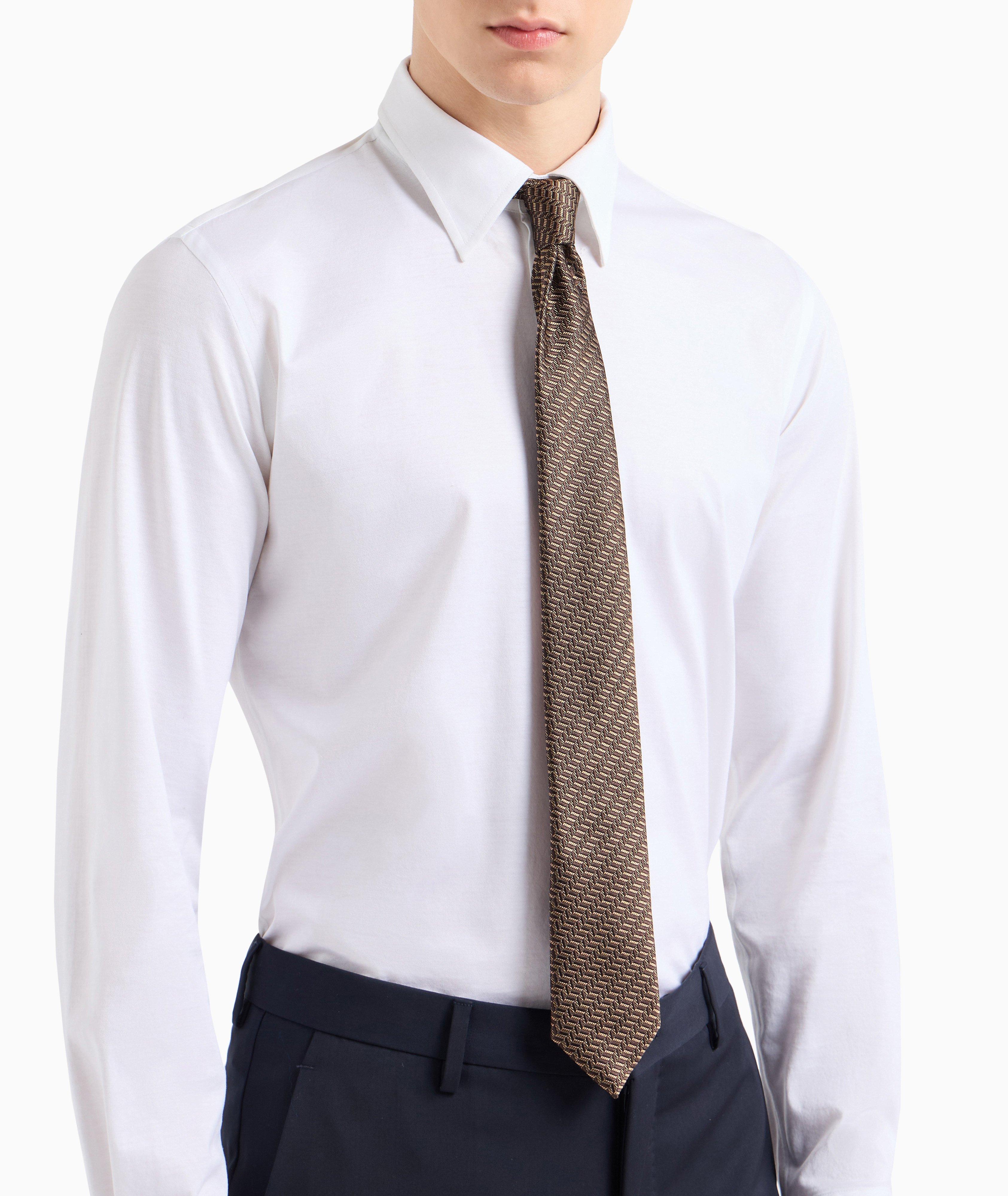 Jacquard Geometric Silk Tie image 2