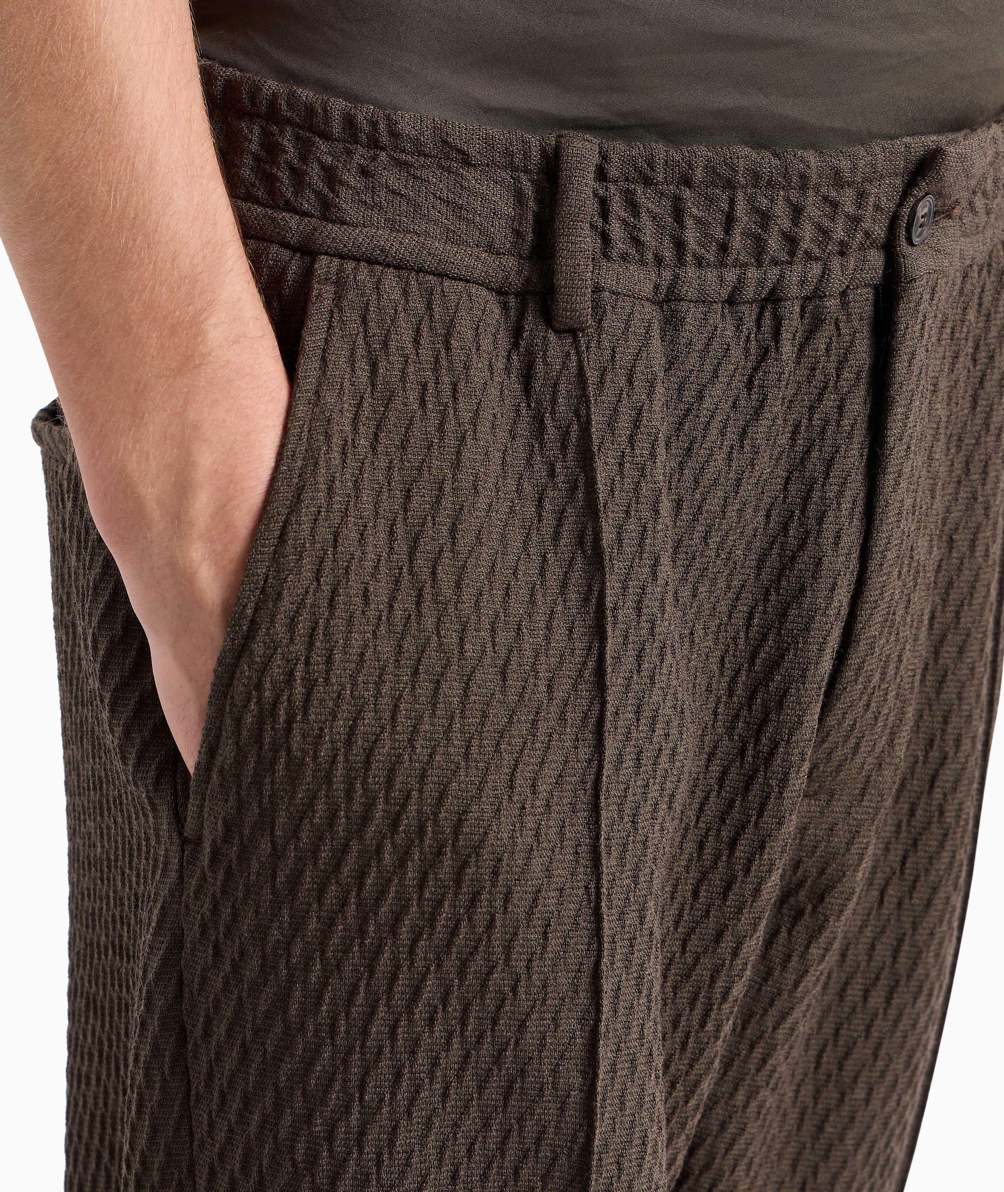 Stretch-Virgin Wool Textured Pants  image 1