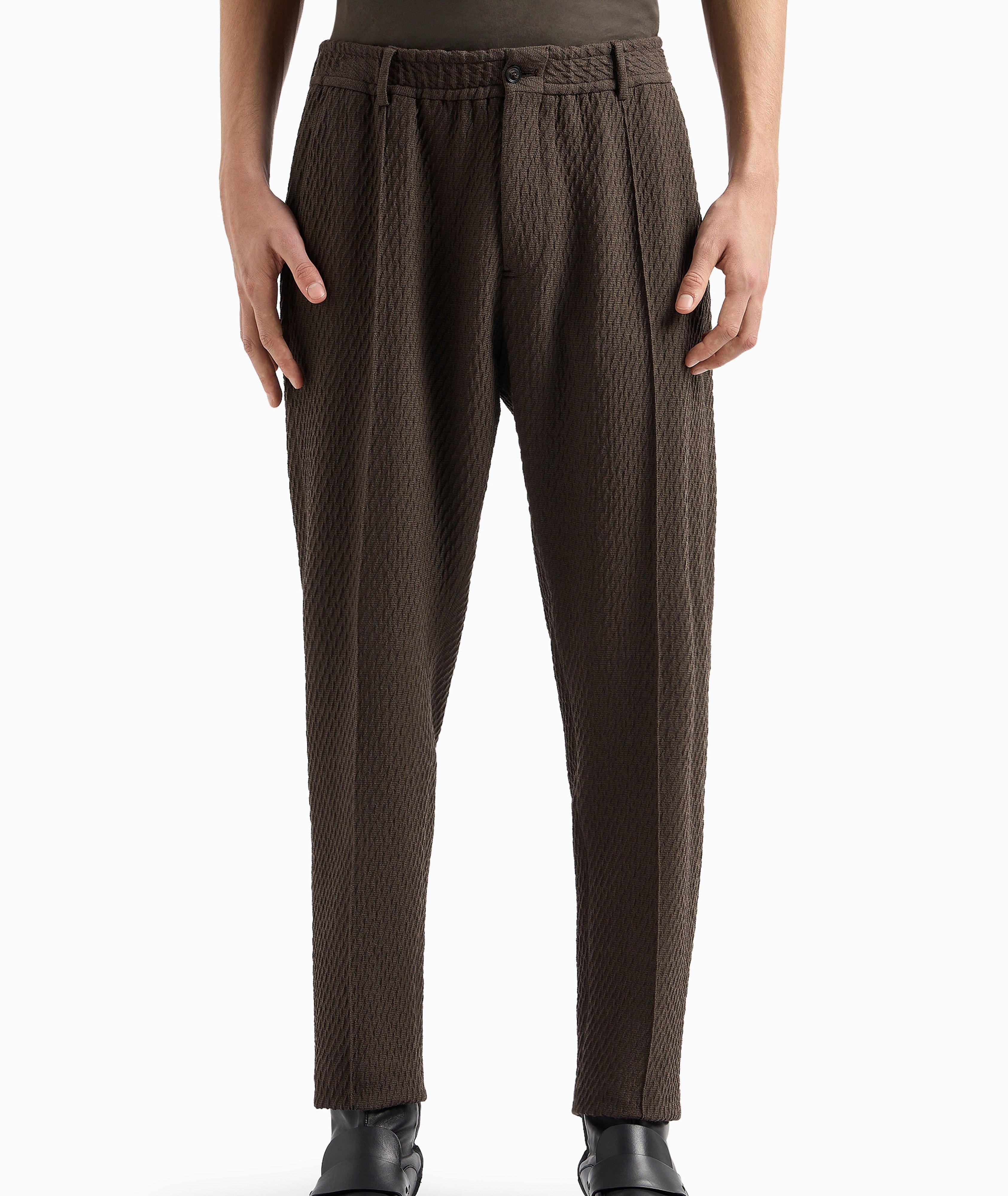 Stretch-Virgin Wool Textured Pants  image 2