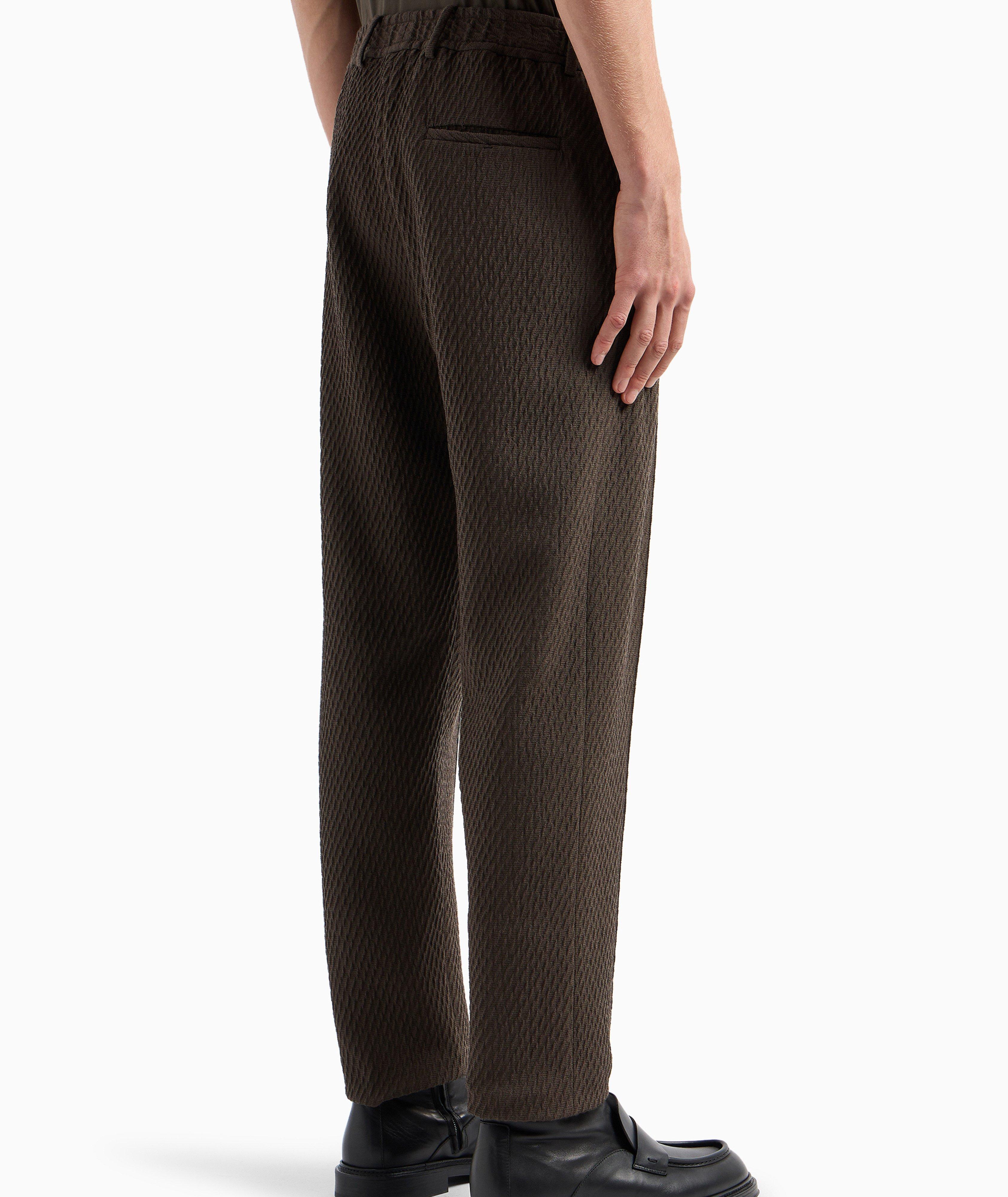 Stretch-Virgin Wool Textured Pants  image 3