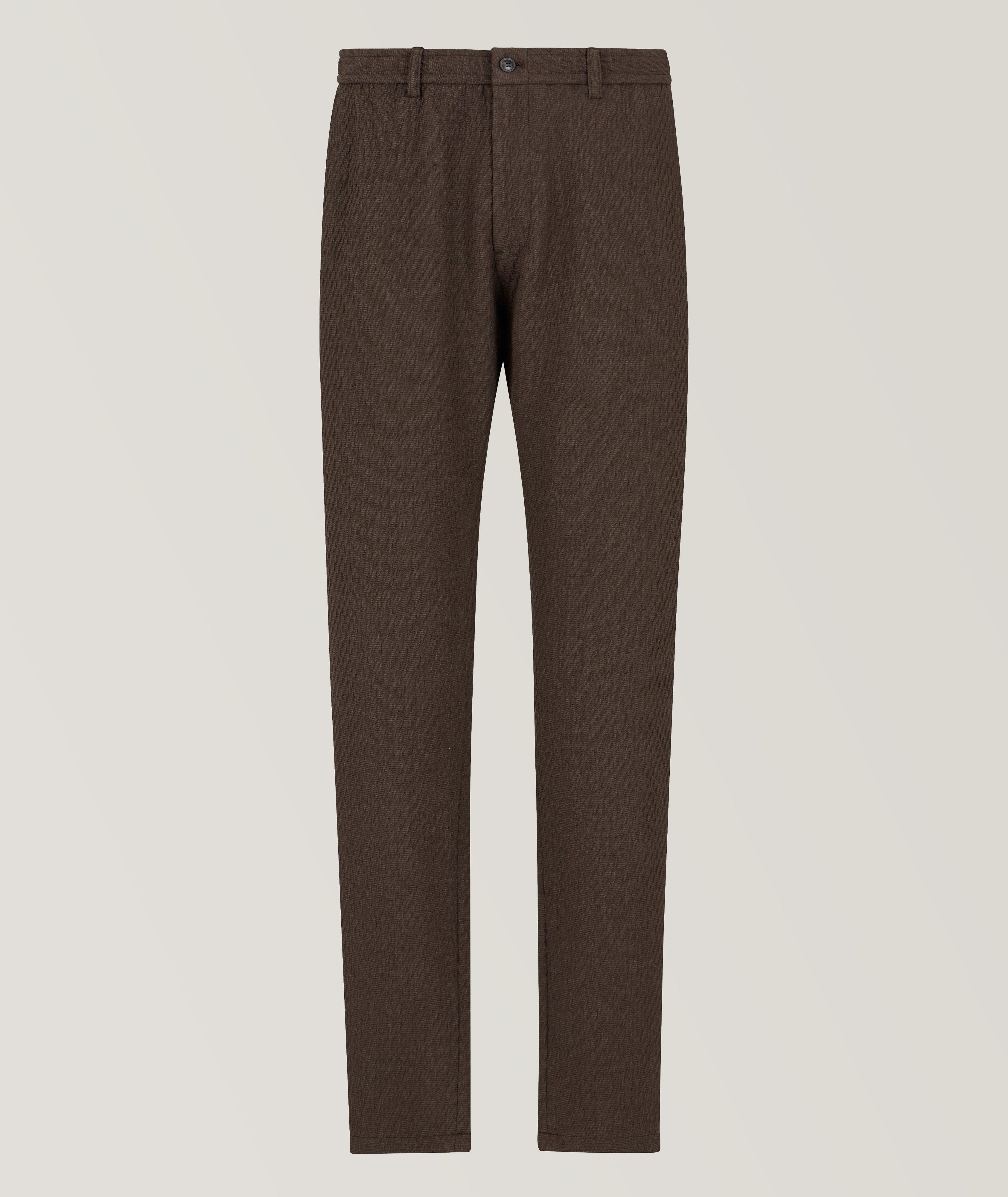 Stretch-Virgin Wool Textured Pants  image 0