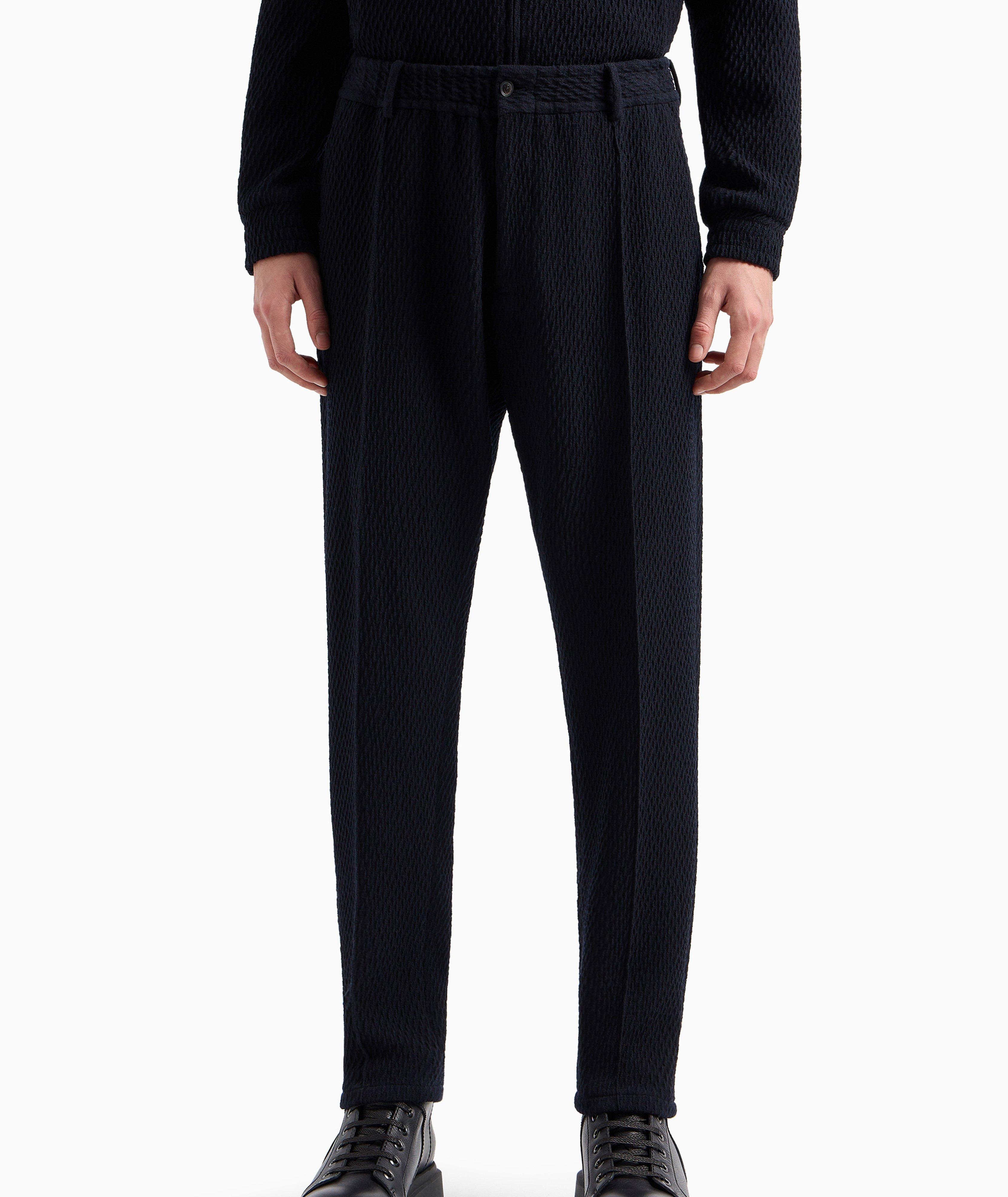 Stretch-Virgin Wool Textured Pants  image 2