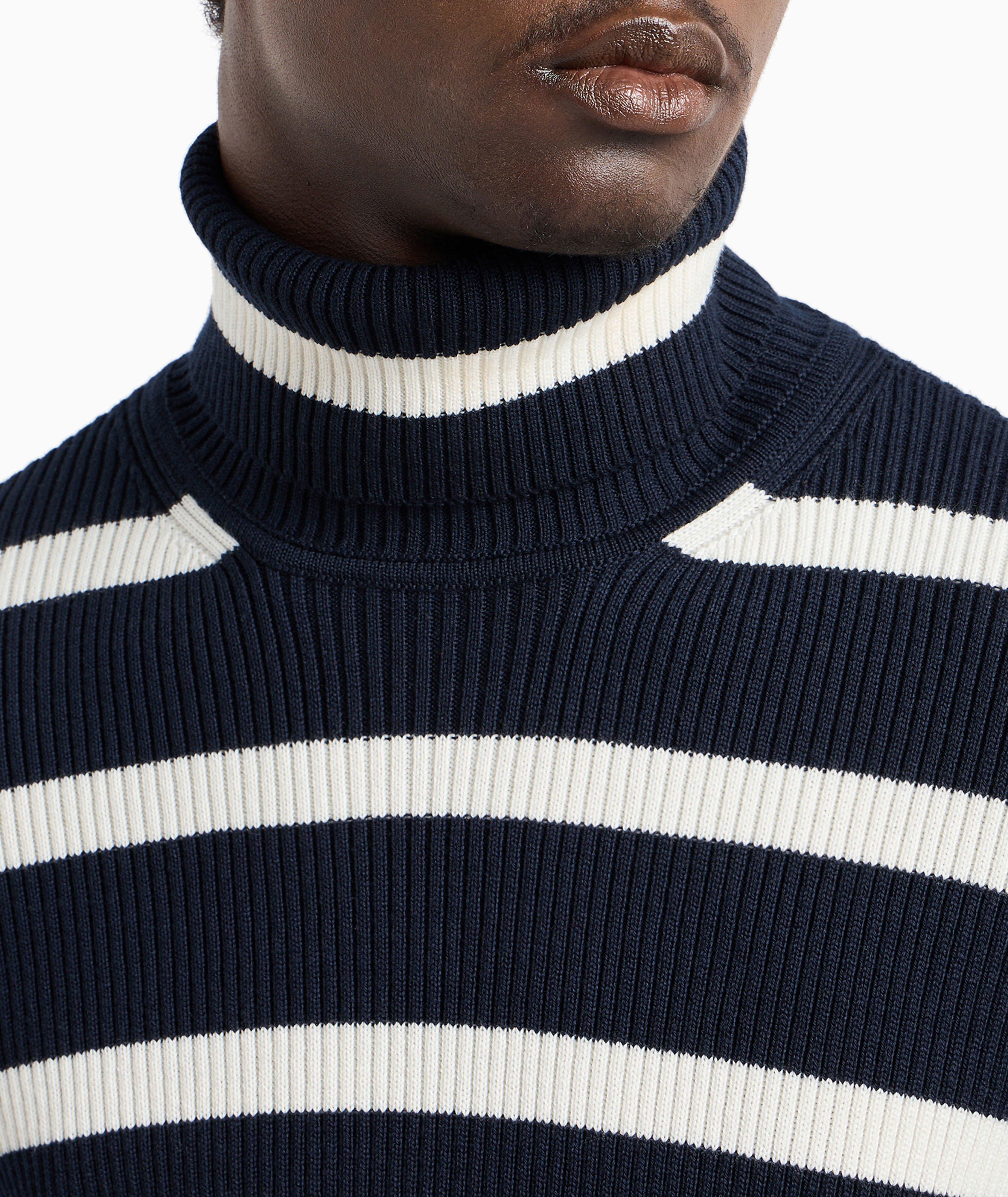 Striped Wool-Cotton Turtleneck image 3