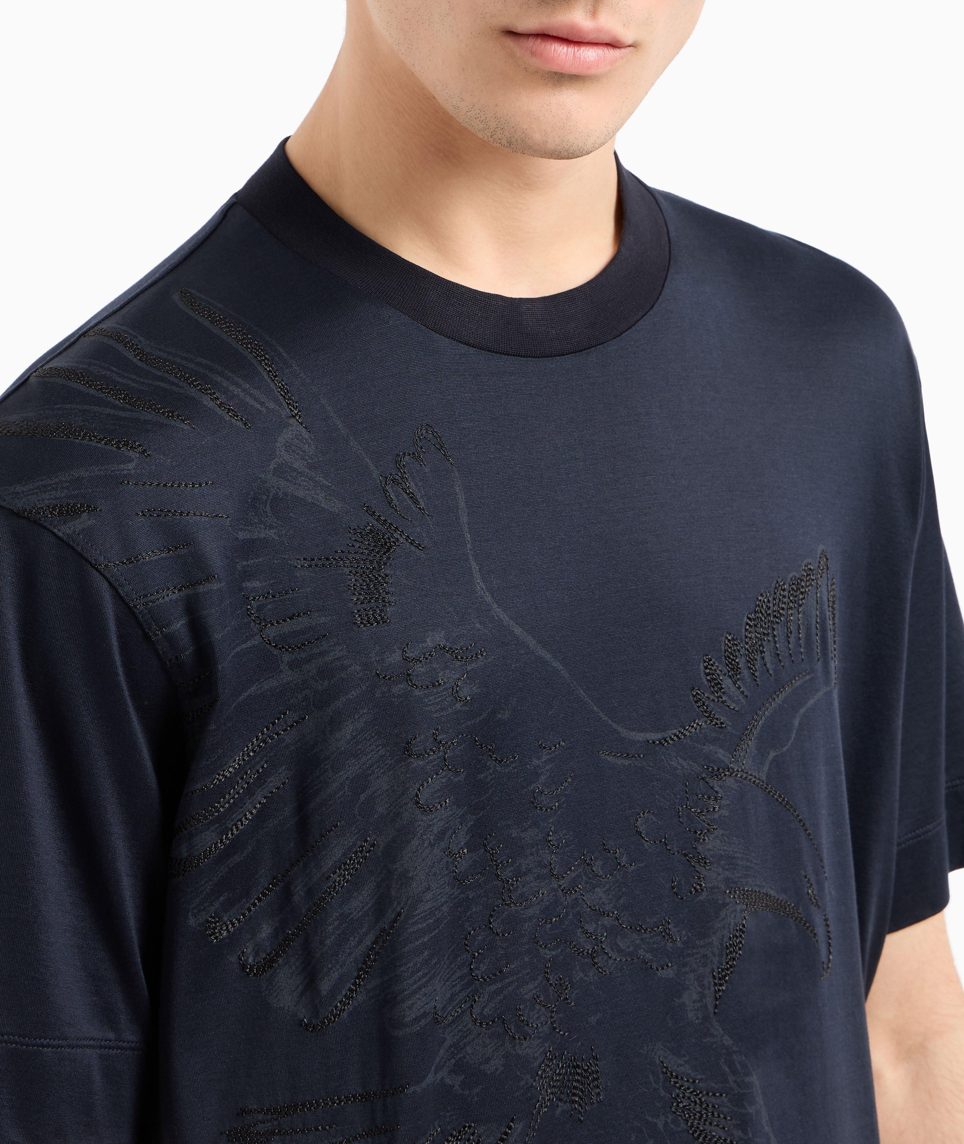 Lyocell-Blend Embroidered Eagle T-Shirt image 3