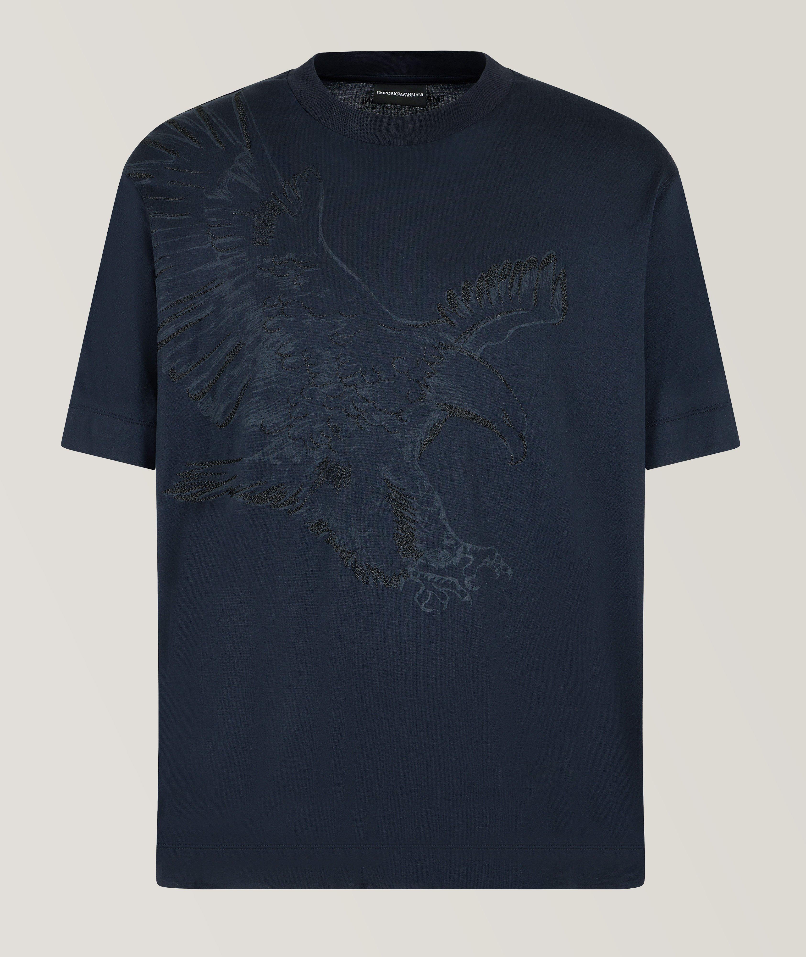 Lyocell-Blend Embroidered Eagle T-Shirt image 0