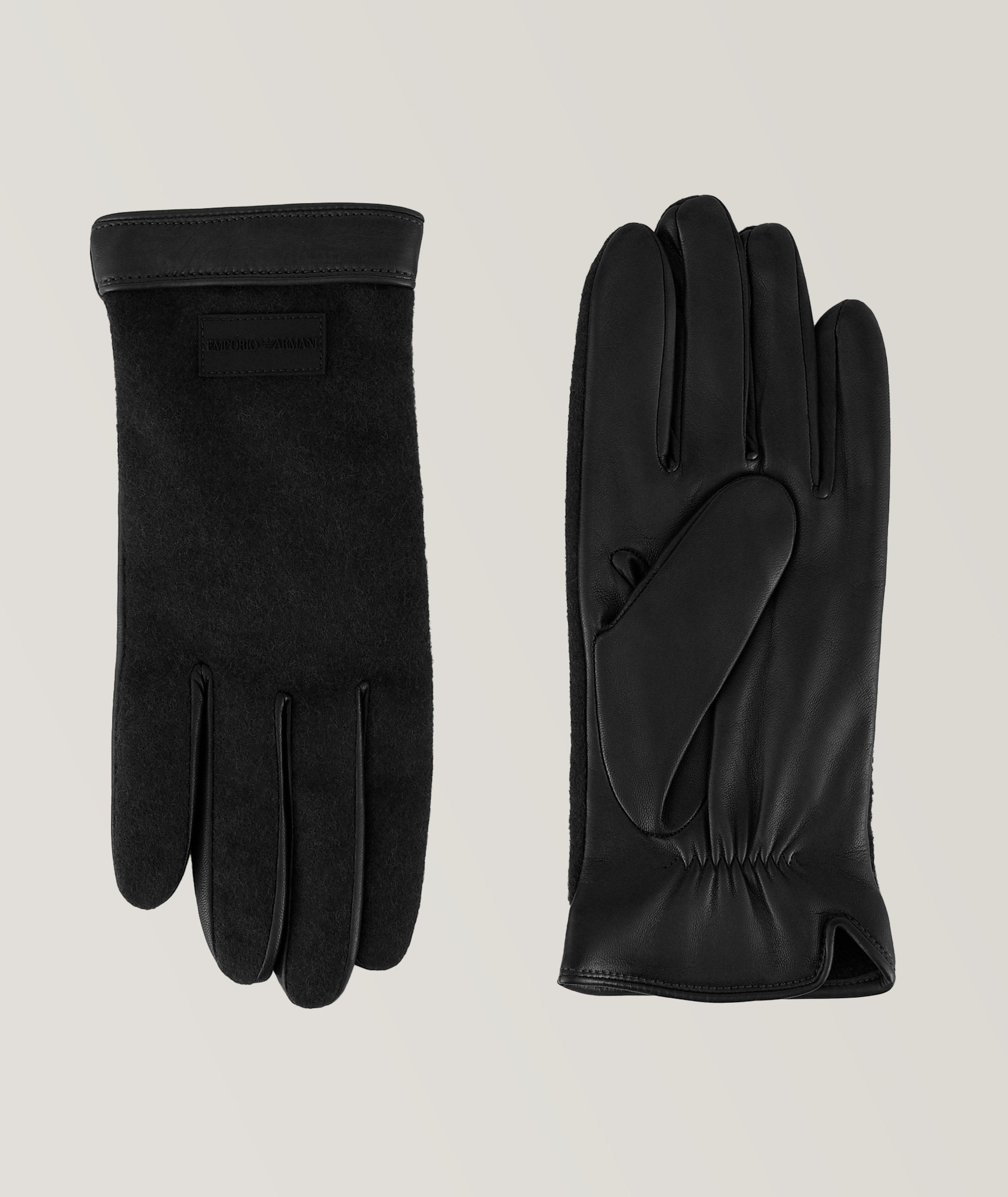 Gants en cuir nappa et en laine image 0