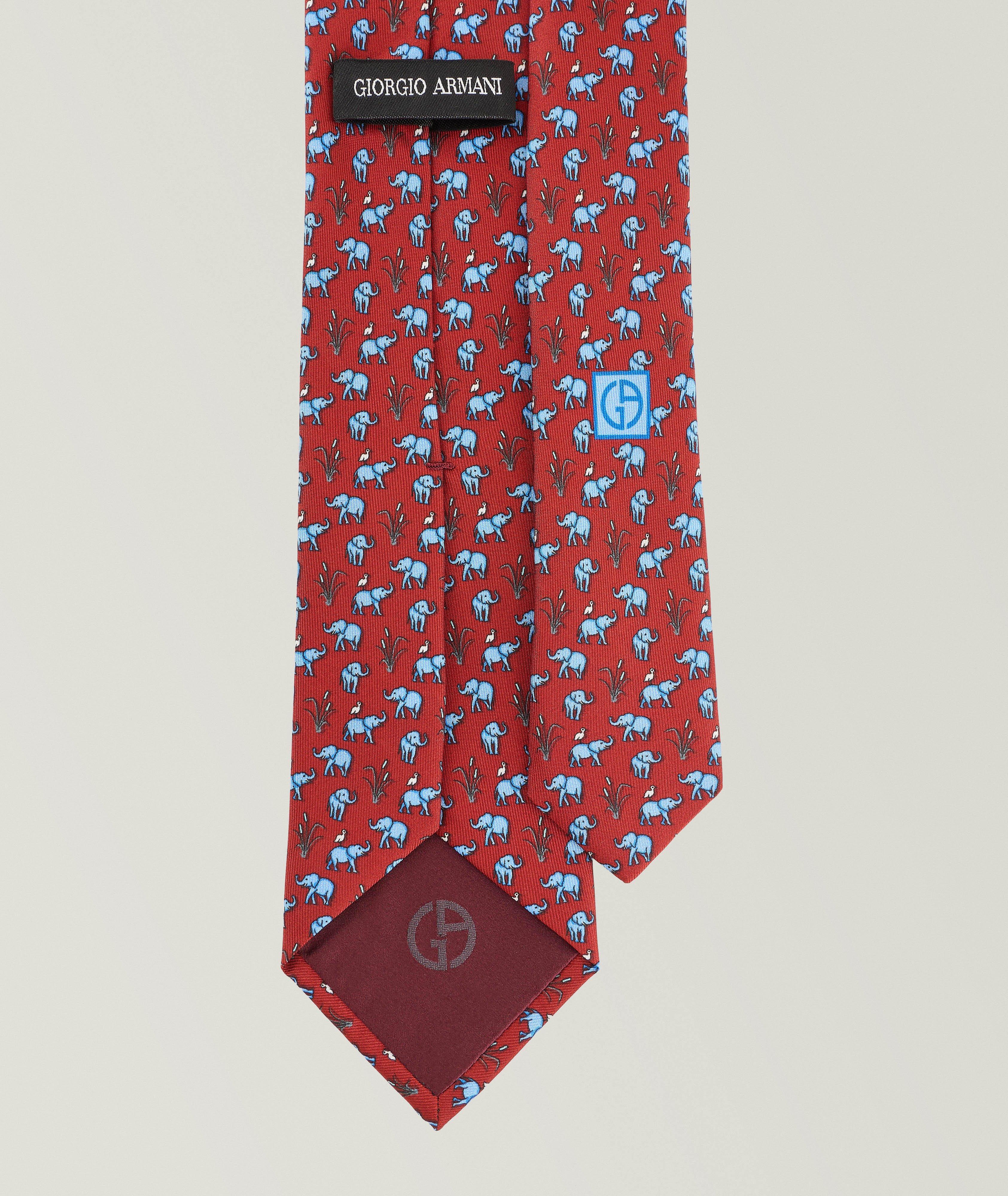 Elephant Print Silk Tie image 1