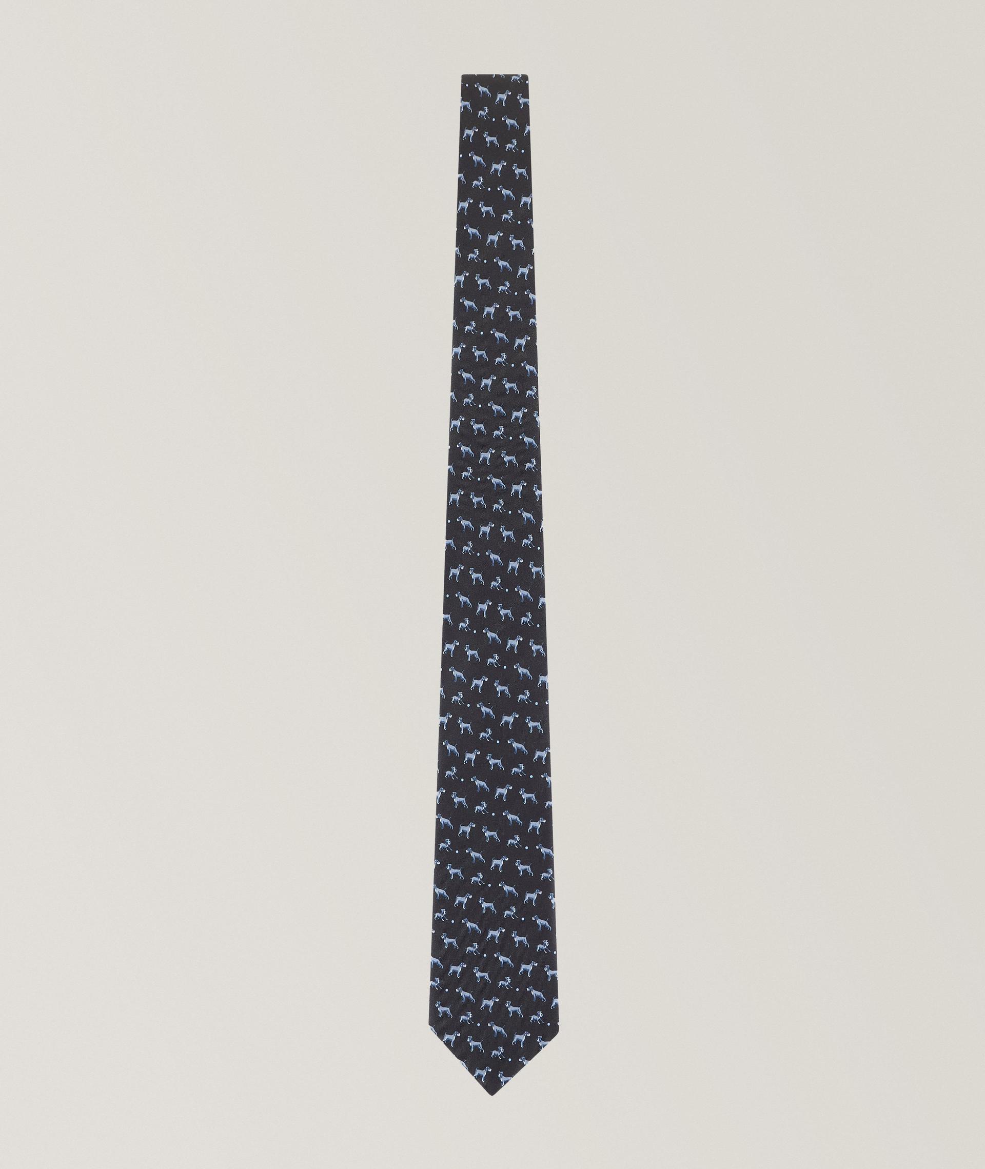 Puppy Print Silk Tie image 0