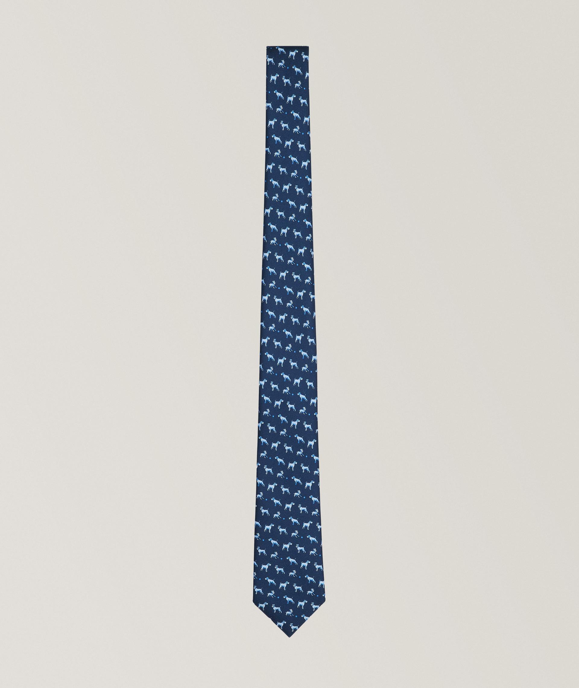 Puppy Print Silk Tie image 0