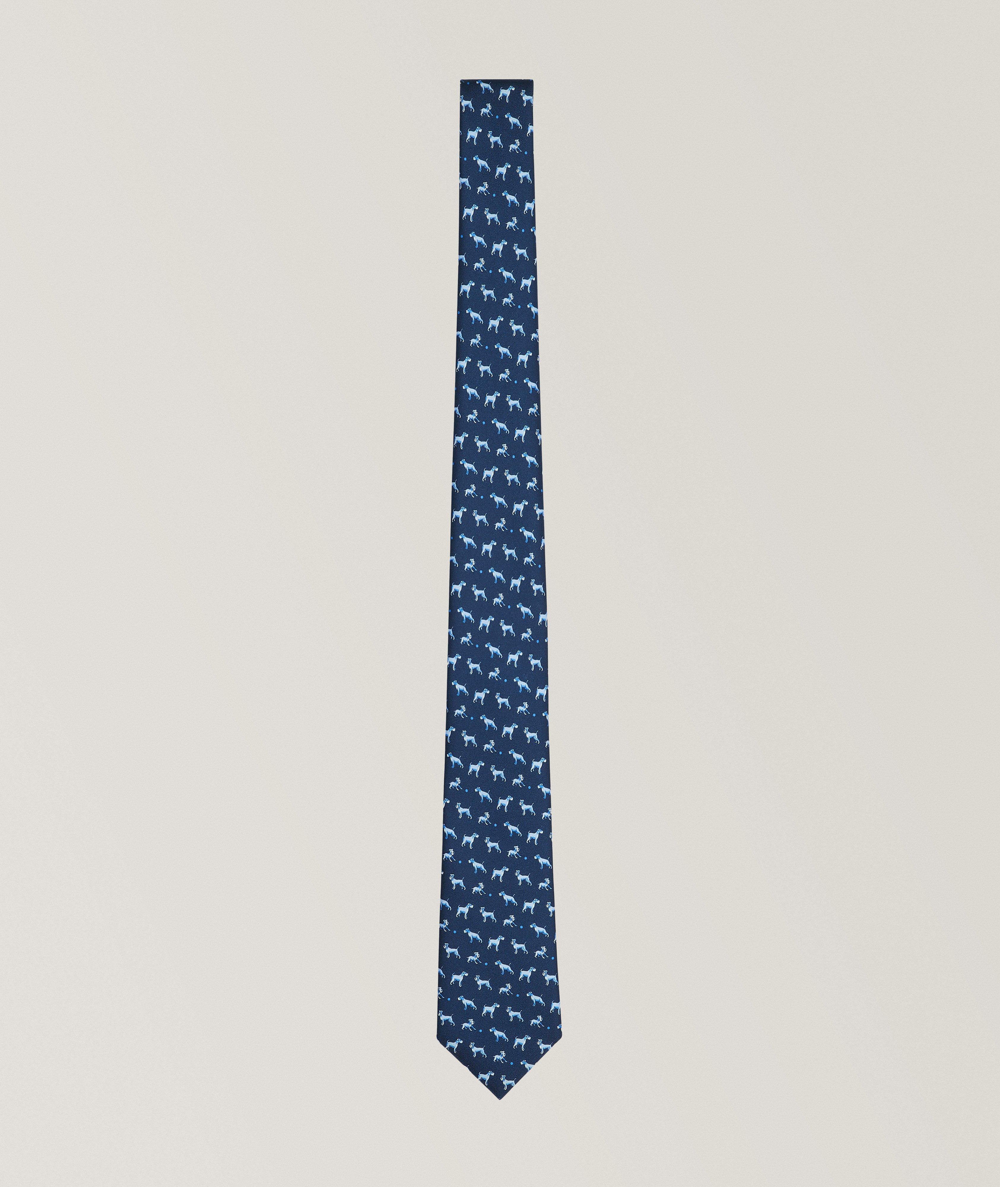 Puppy Print Silk Tie image 0