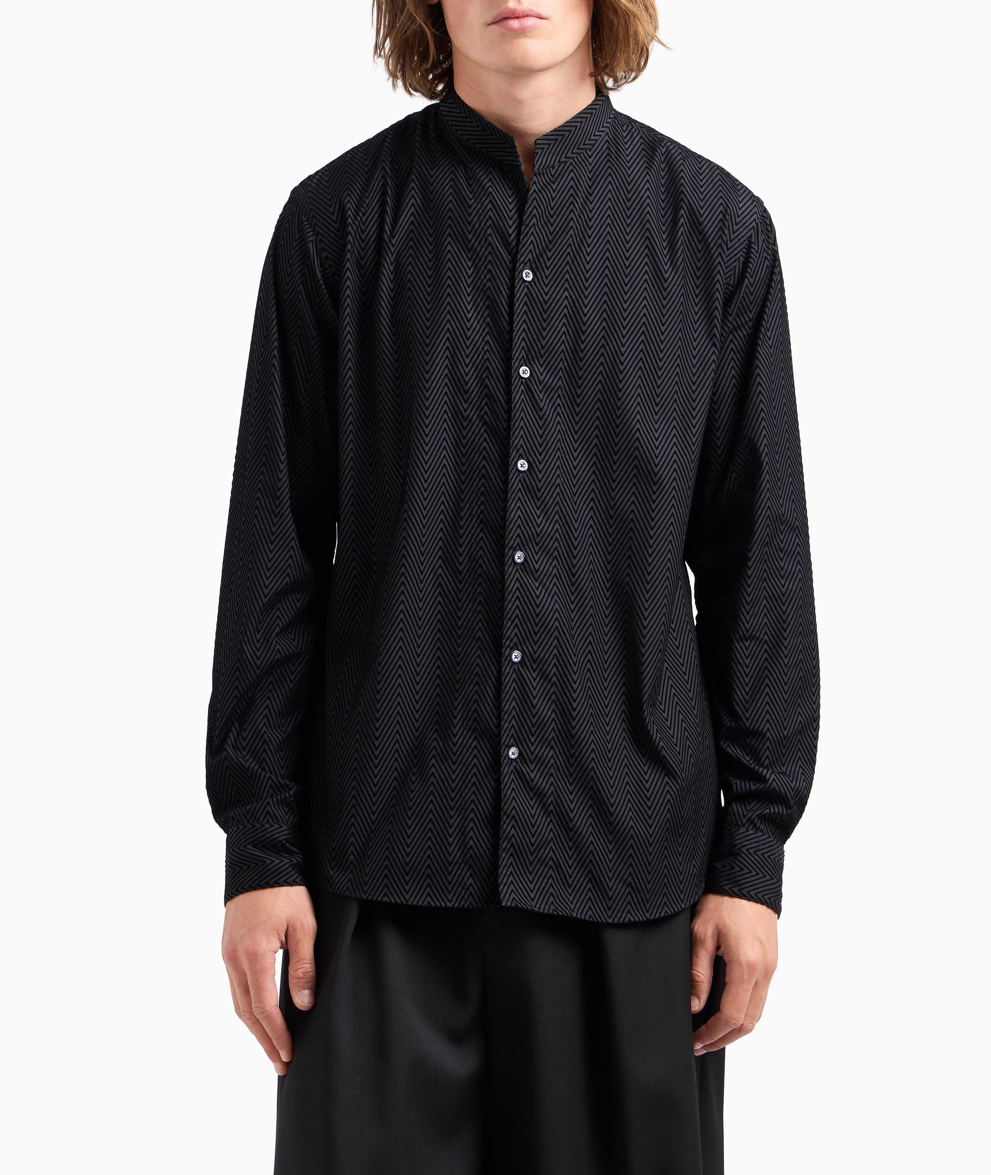 Flocked Chevron Dress Shirt  image 1