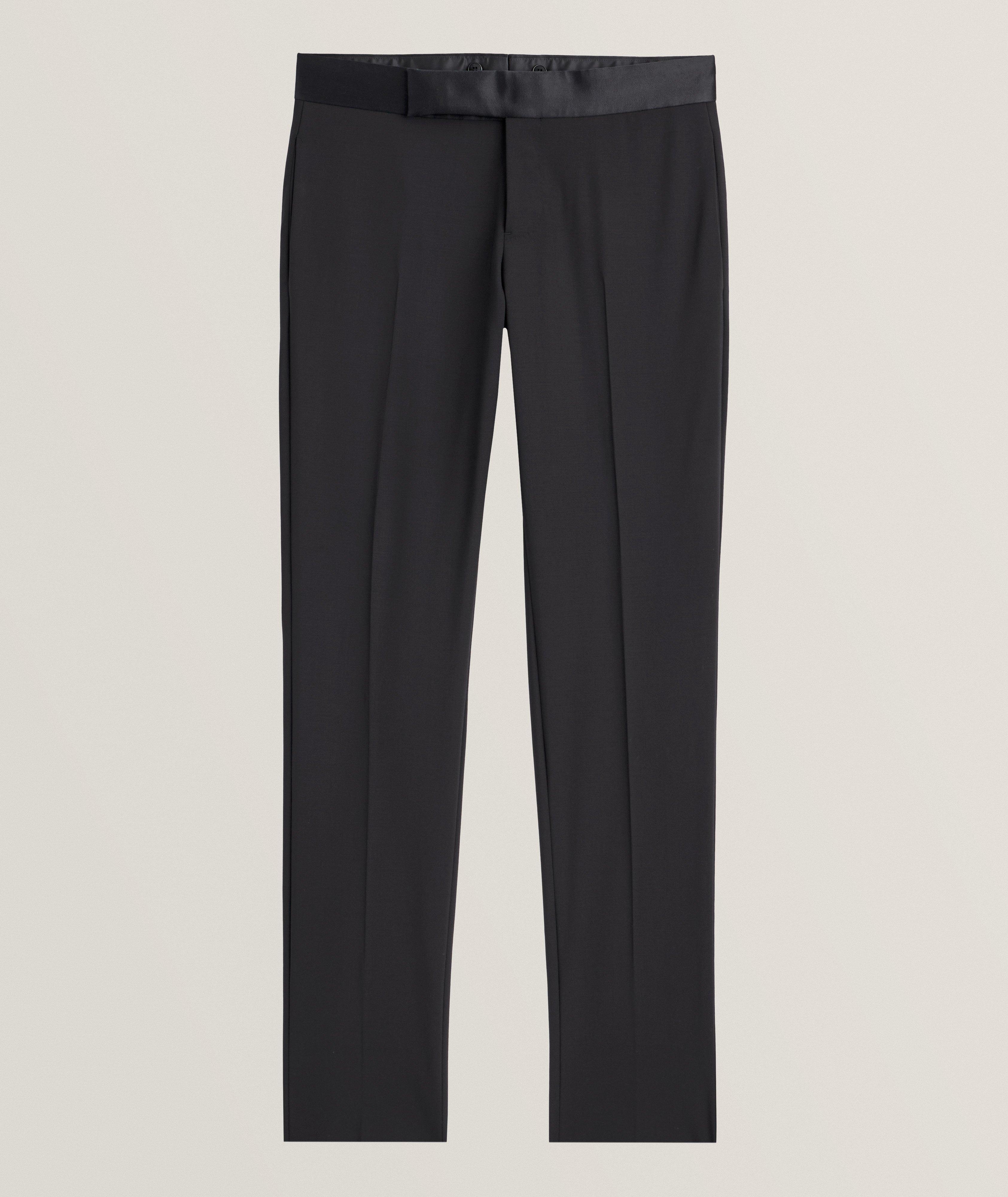 Pantalon habillé en laine vierge extensible image 0