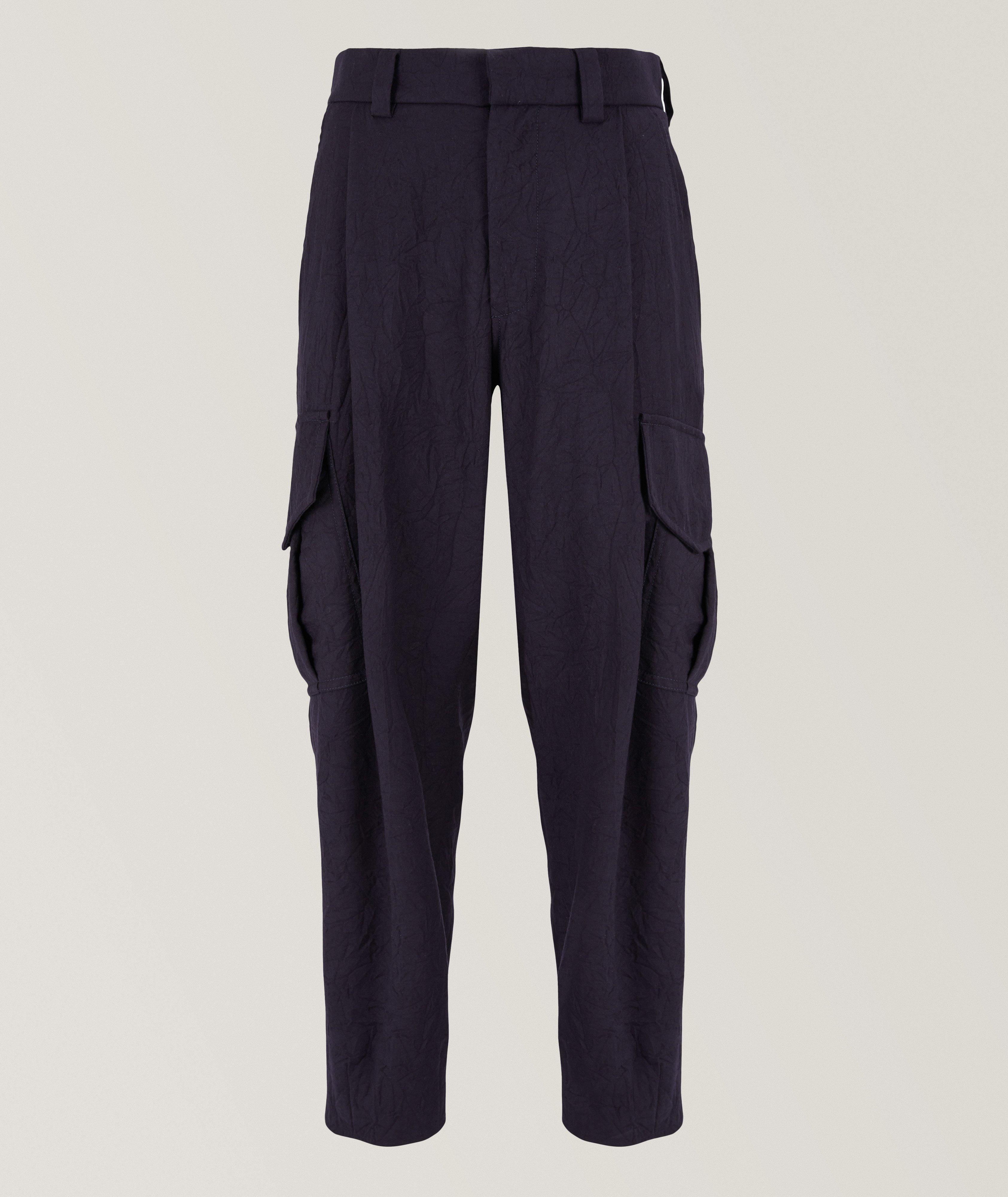 Single-Pleat Wool Cargo Pants image 0