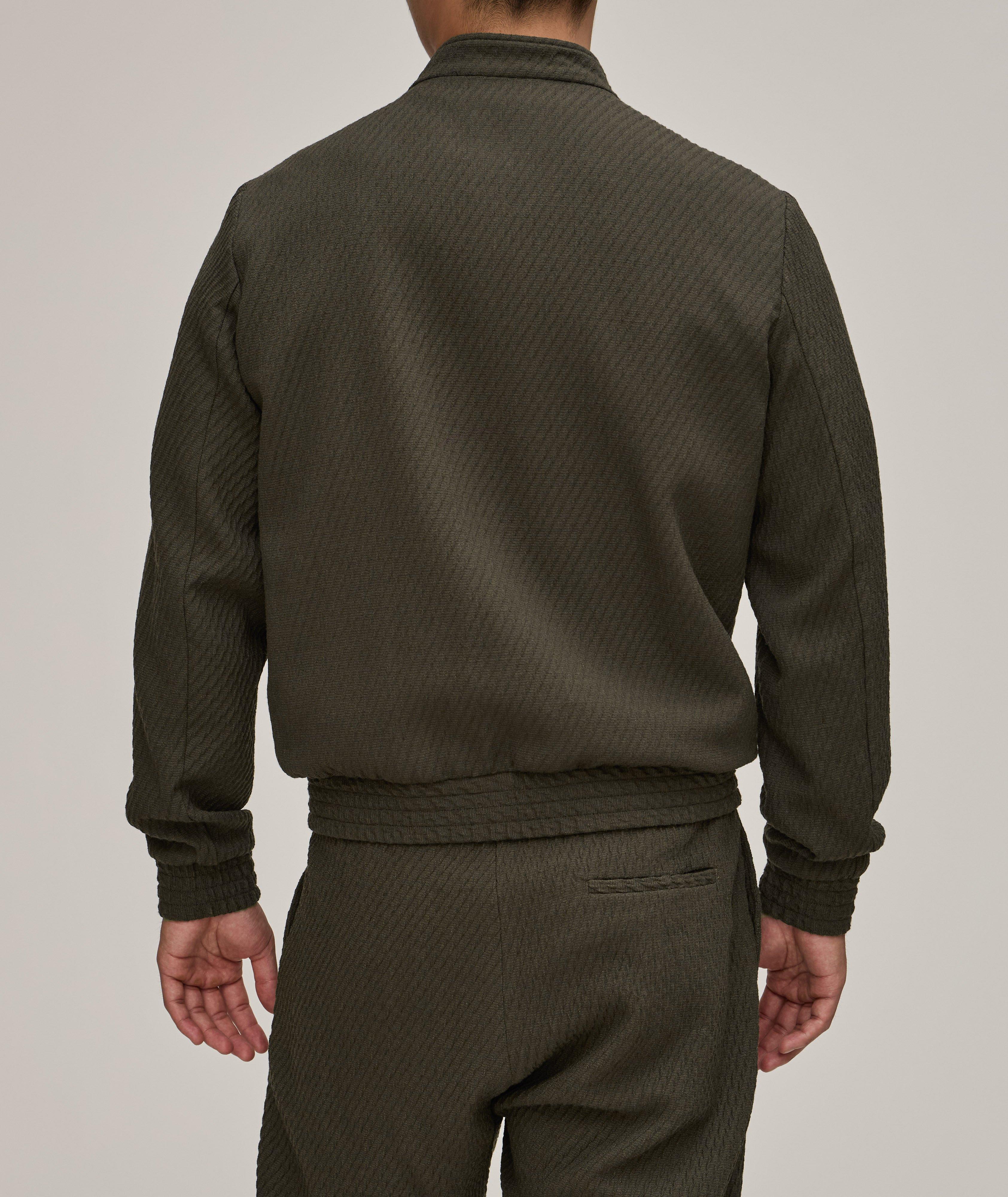 Stretch-Virgin Wool Textured Blouson Jacket  image 2