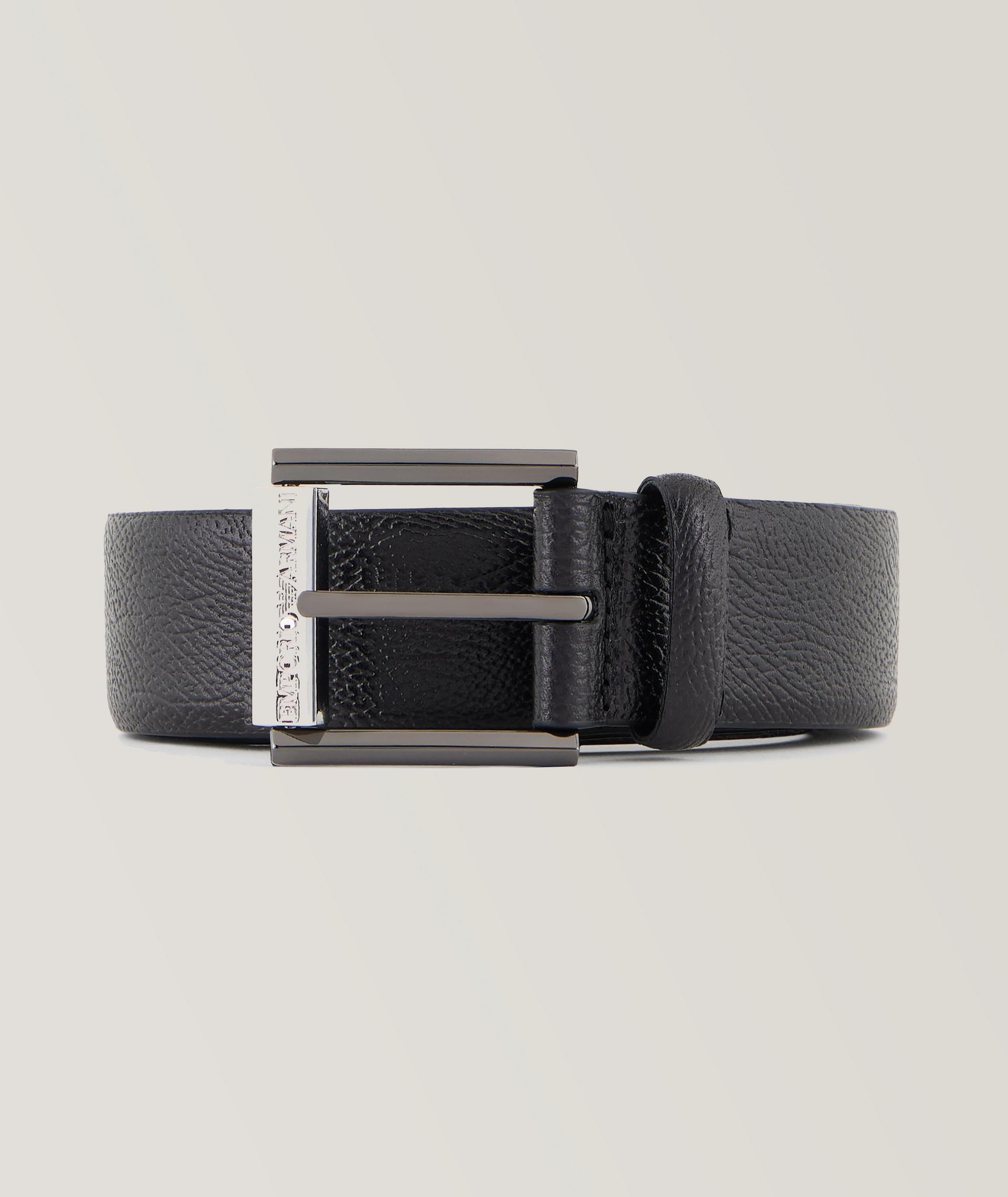 Ceinture en cuir à boucle de marque image 0