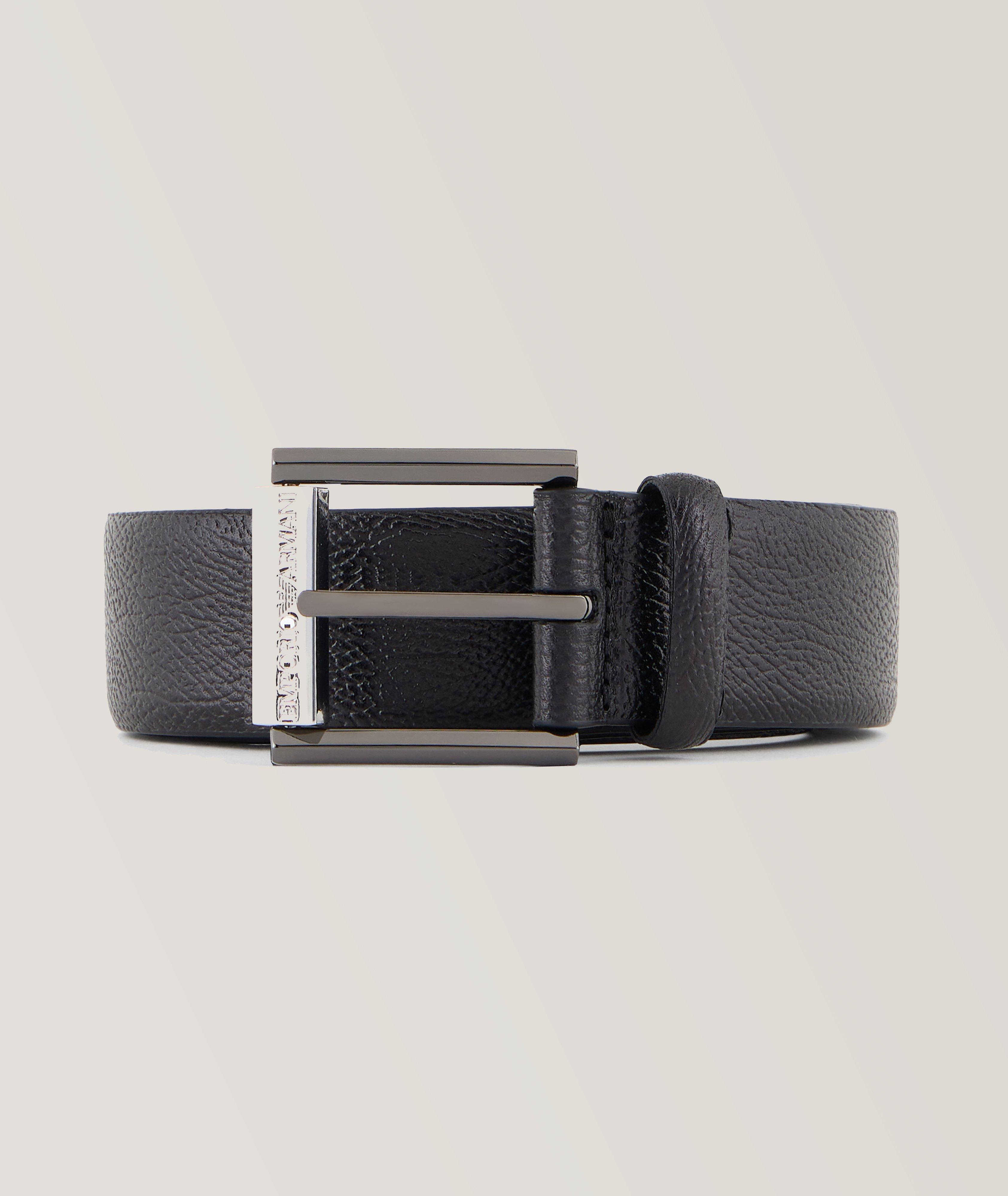 Ceinture en cuir à boucle de marque image 0