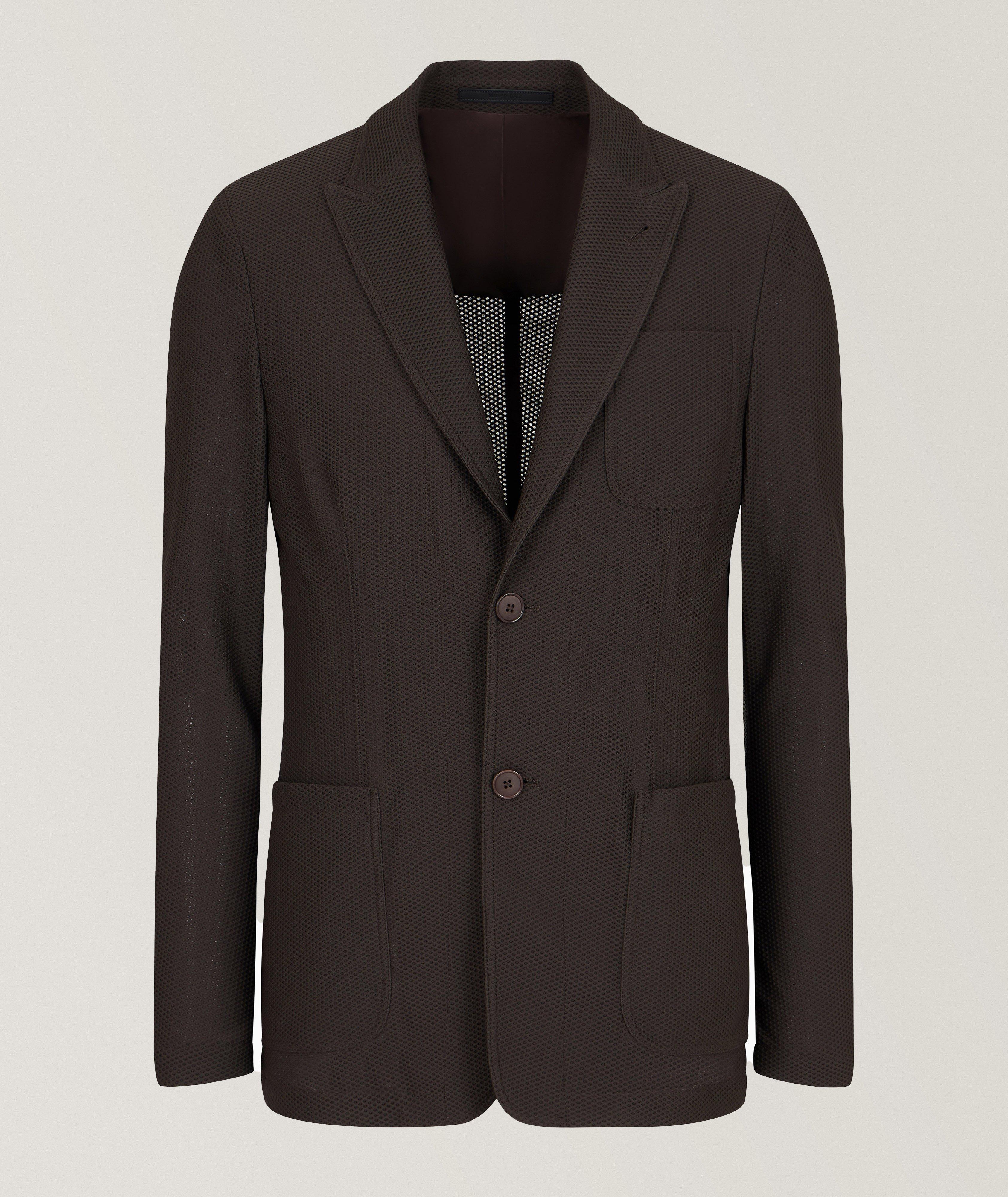 Veston en tricot gaufré à boutonnage simple image 0