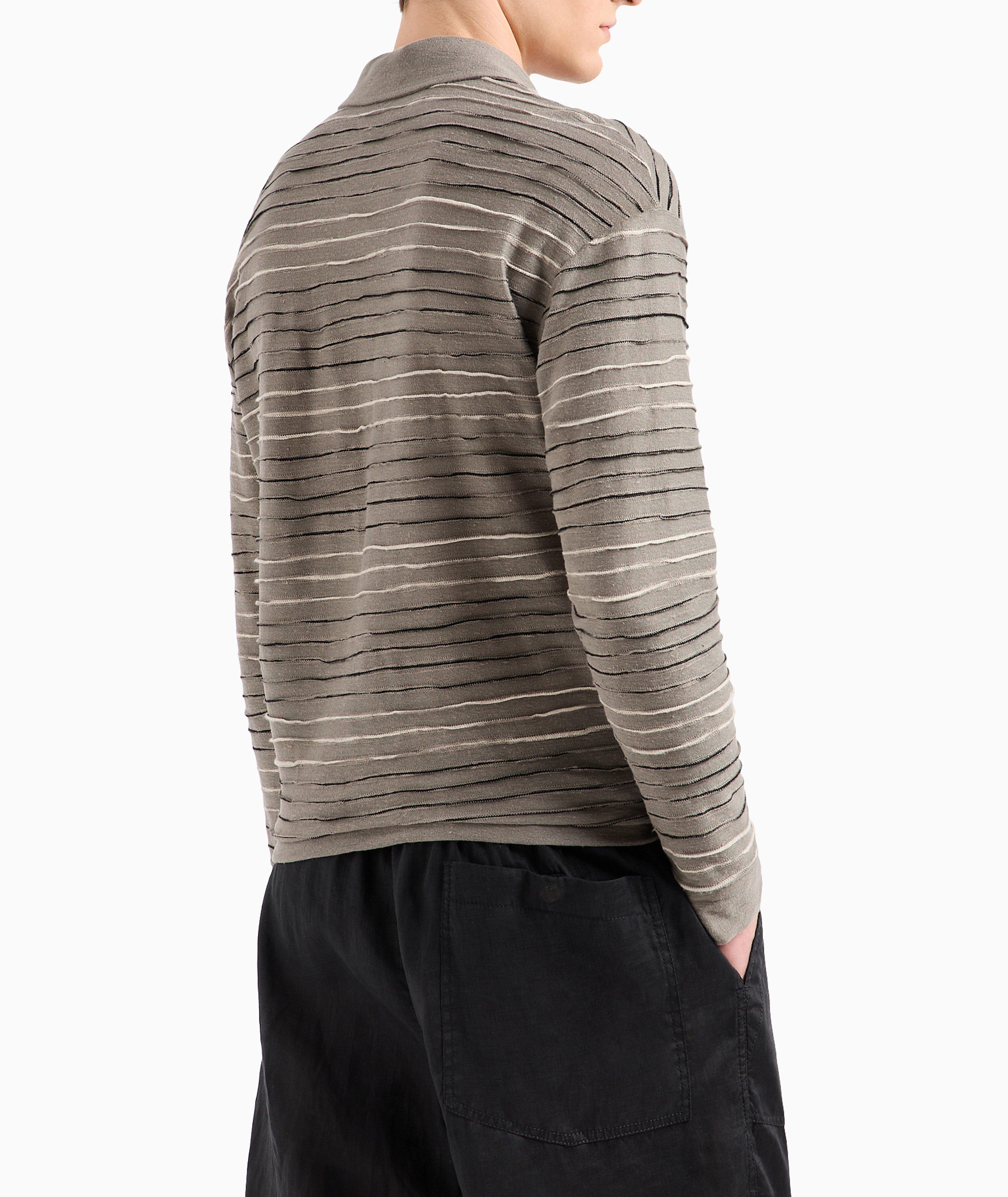 Long-Sleeve Jacquard Striped Polo  image 2