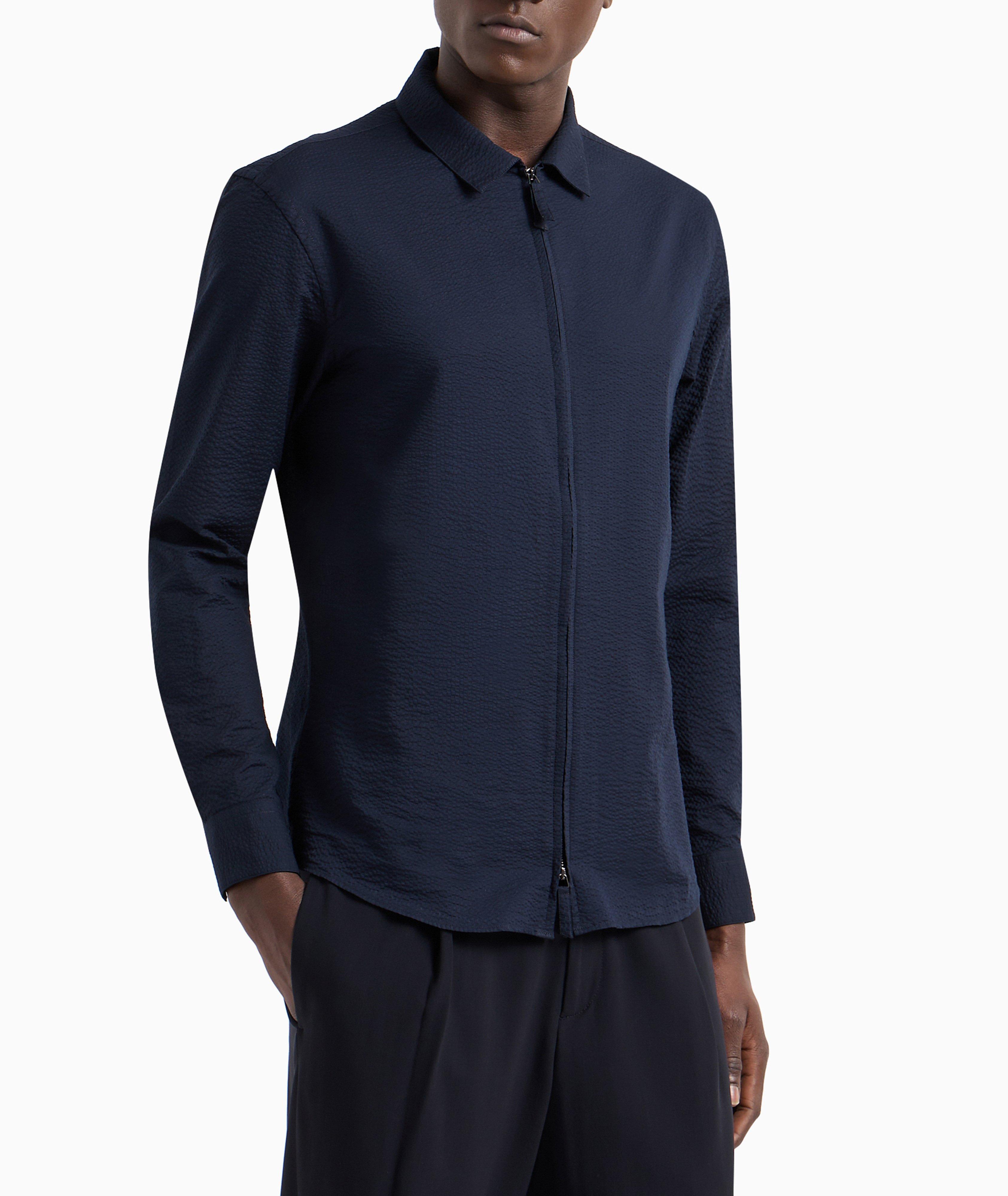 Cotton Seersucker Full-Zip Shirt image 1