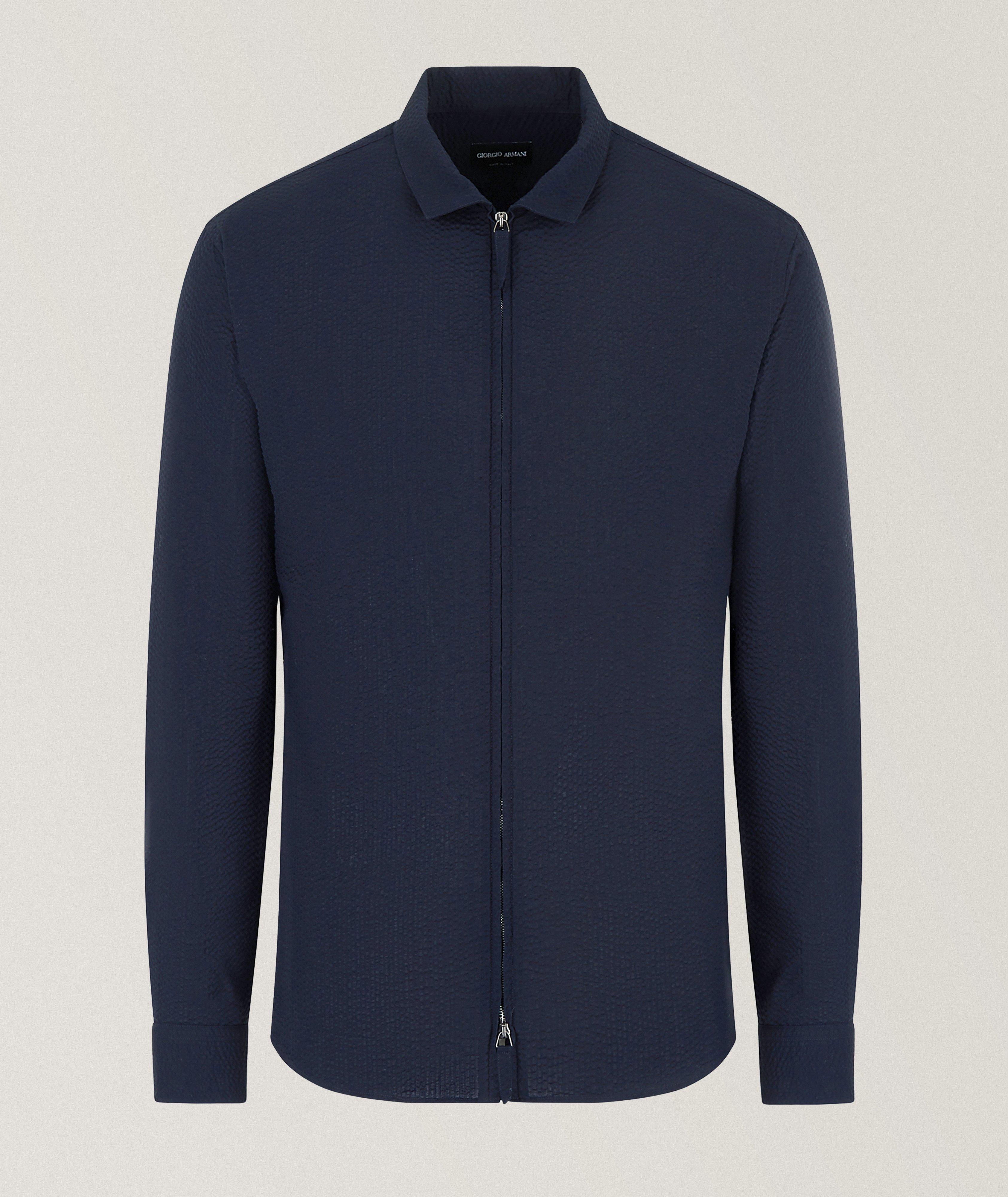 Chemise en toile seersucker à glissière image 0