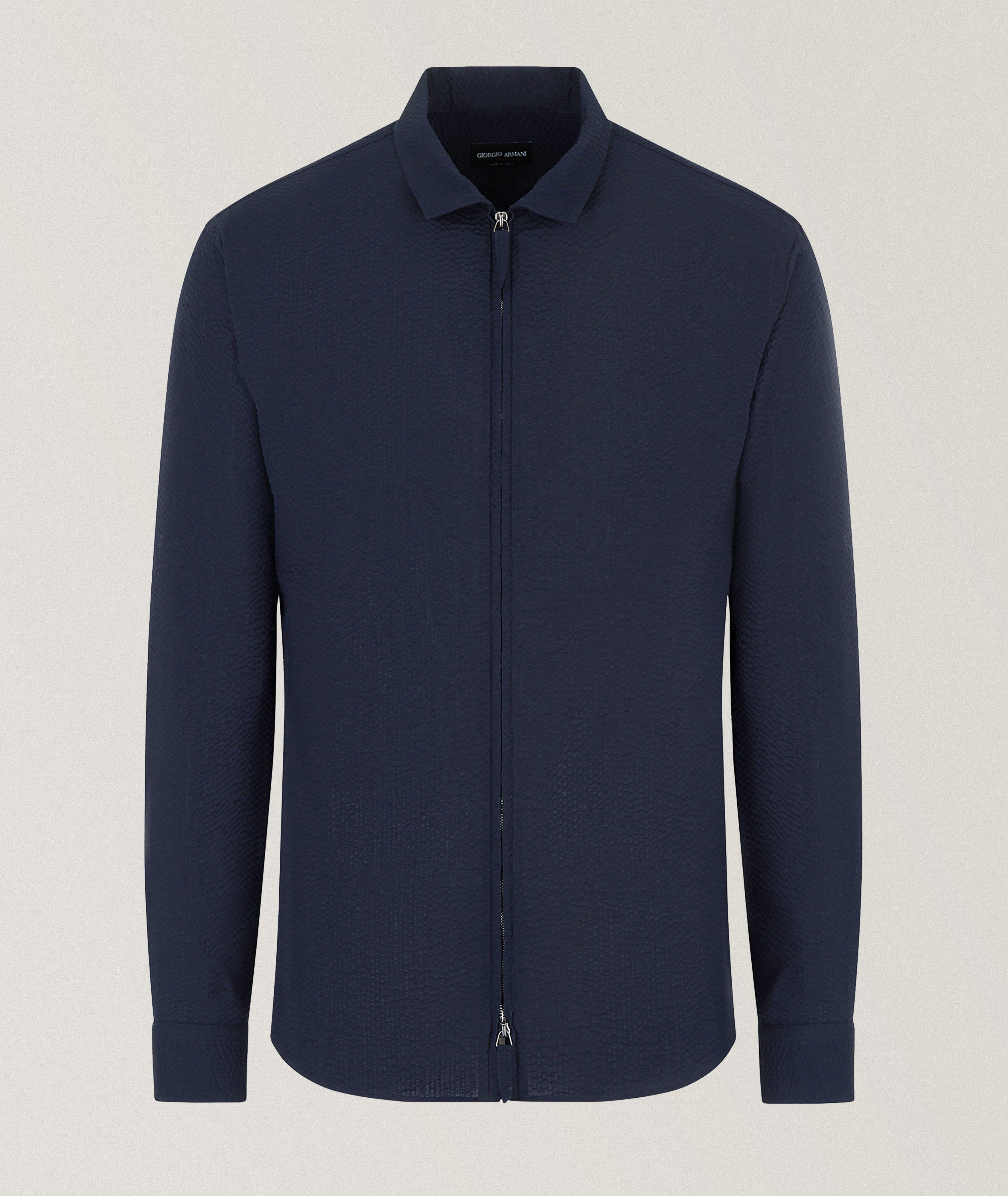 Cotton Seersucker Full-Zip Shirt image 0