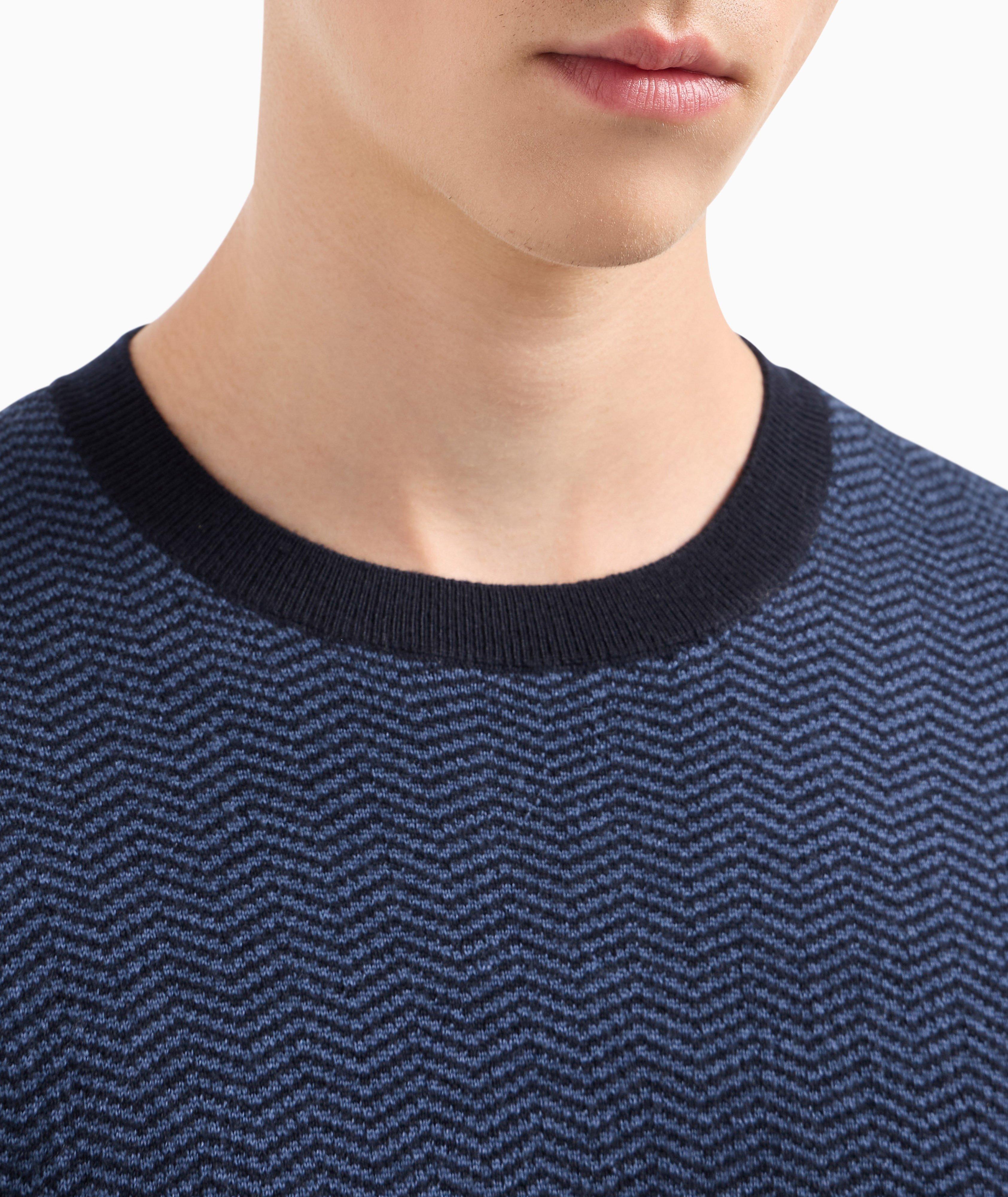 Chevron Jacquard Cotton T-Shirt  image 3