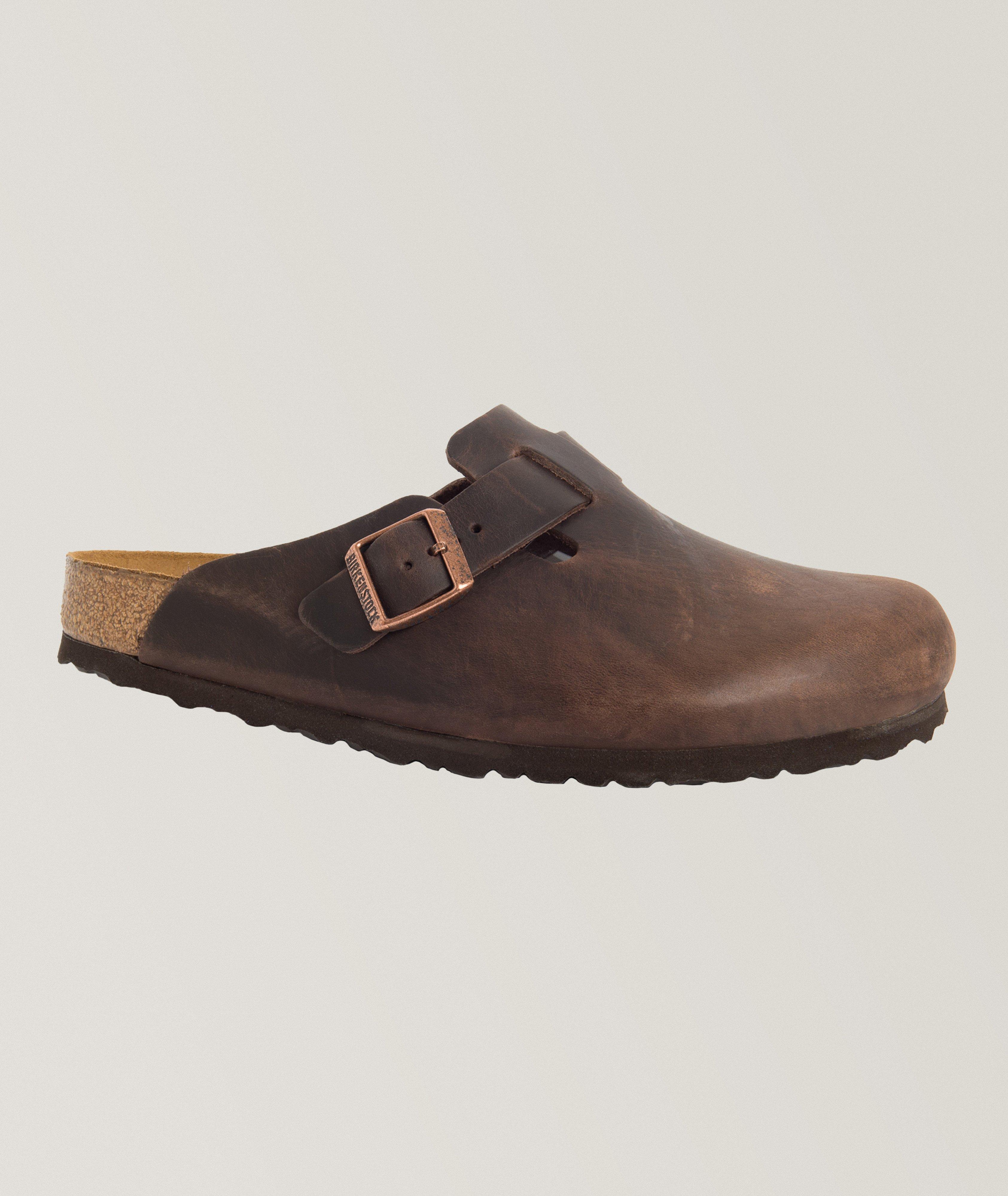 Birkenstock Mule Boston en cuir avec assise souple