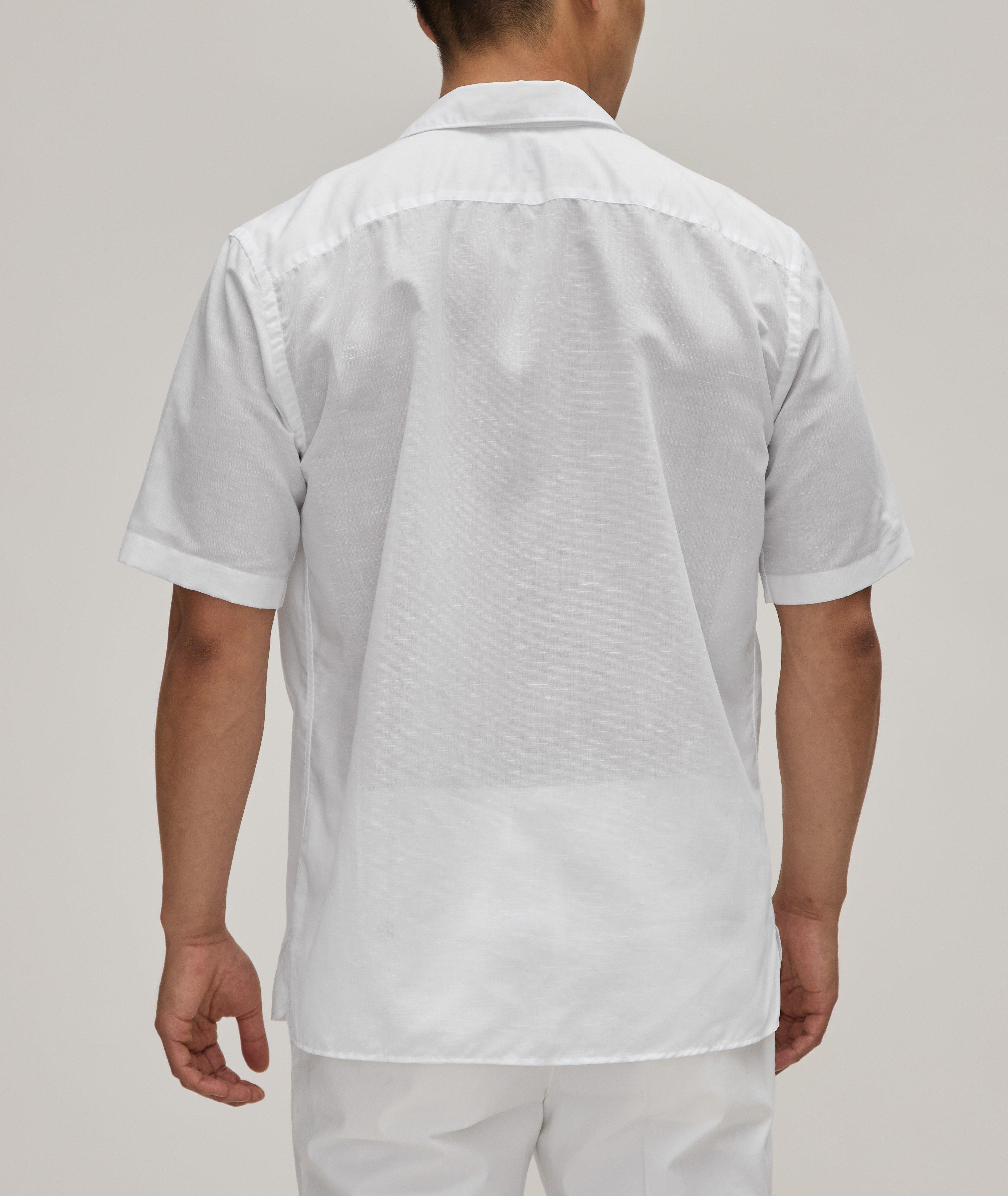 Textured Cotton-Linen Sport Shirt
