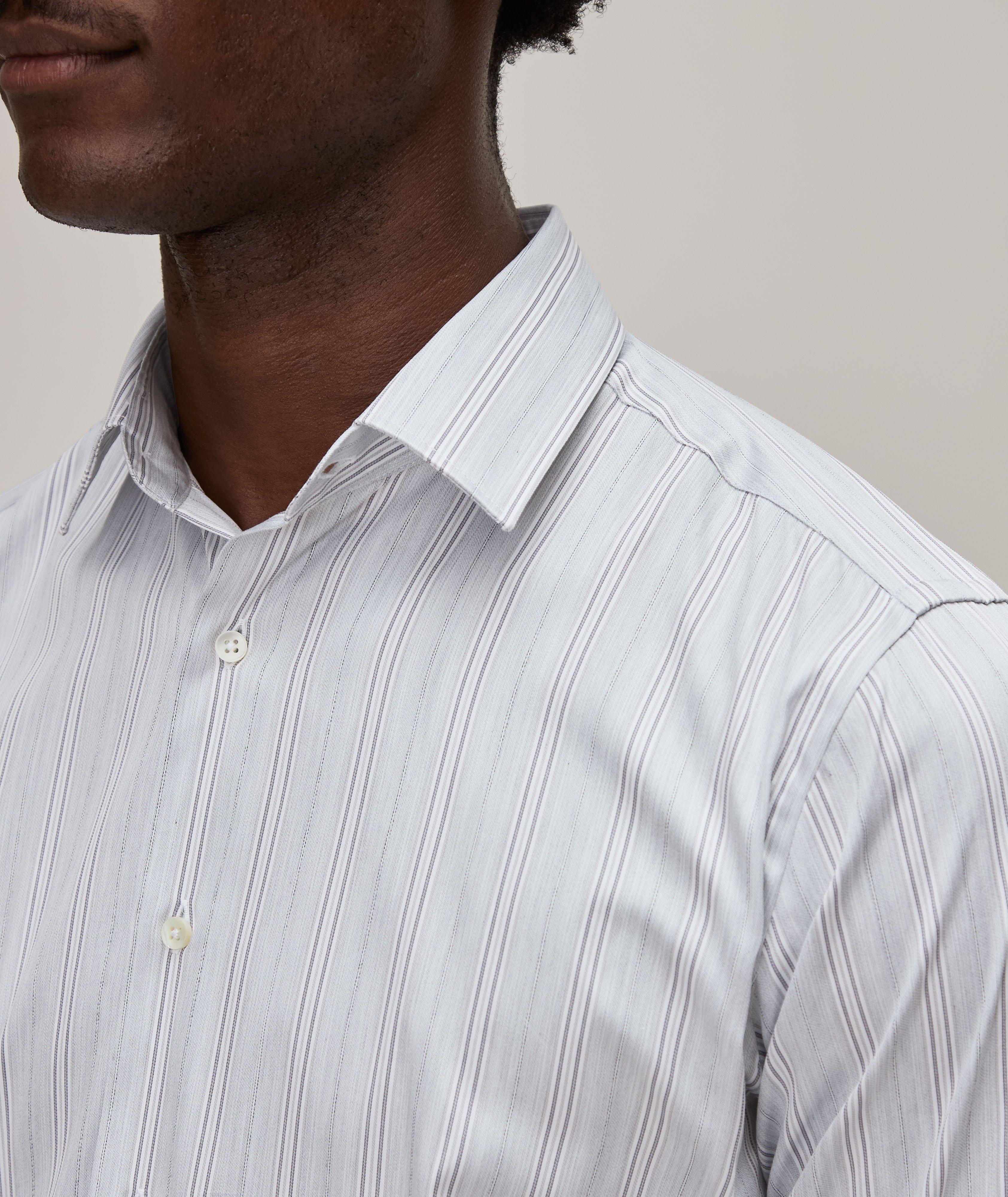 Chemise habillée en coton à rayures image 4