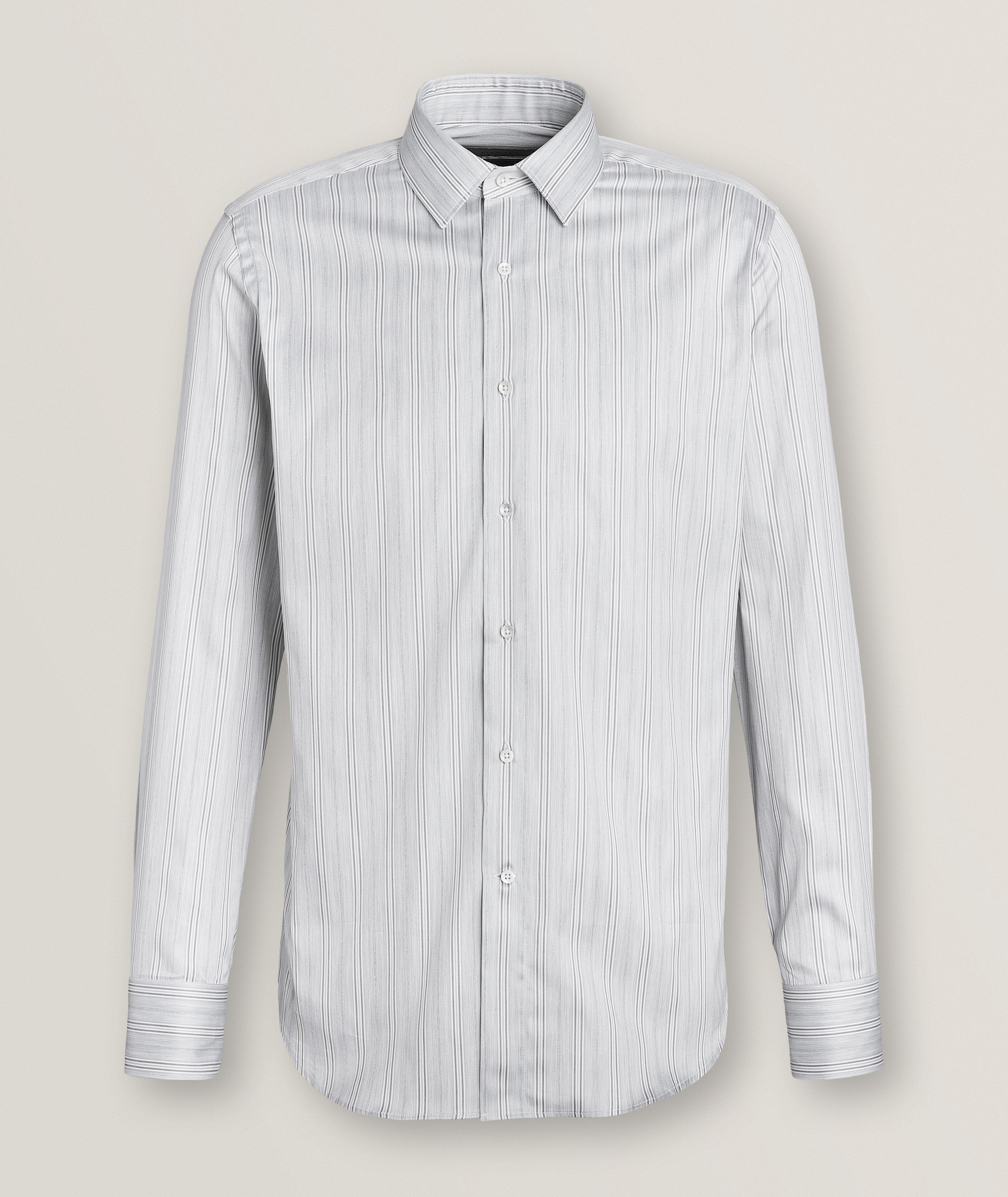 Chemise habillée en coton à rayures image 0