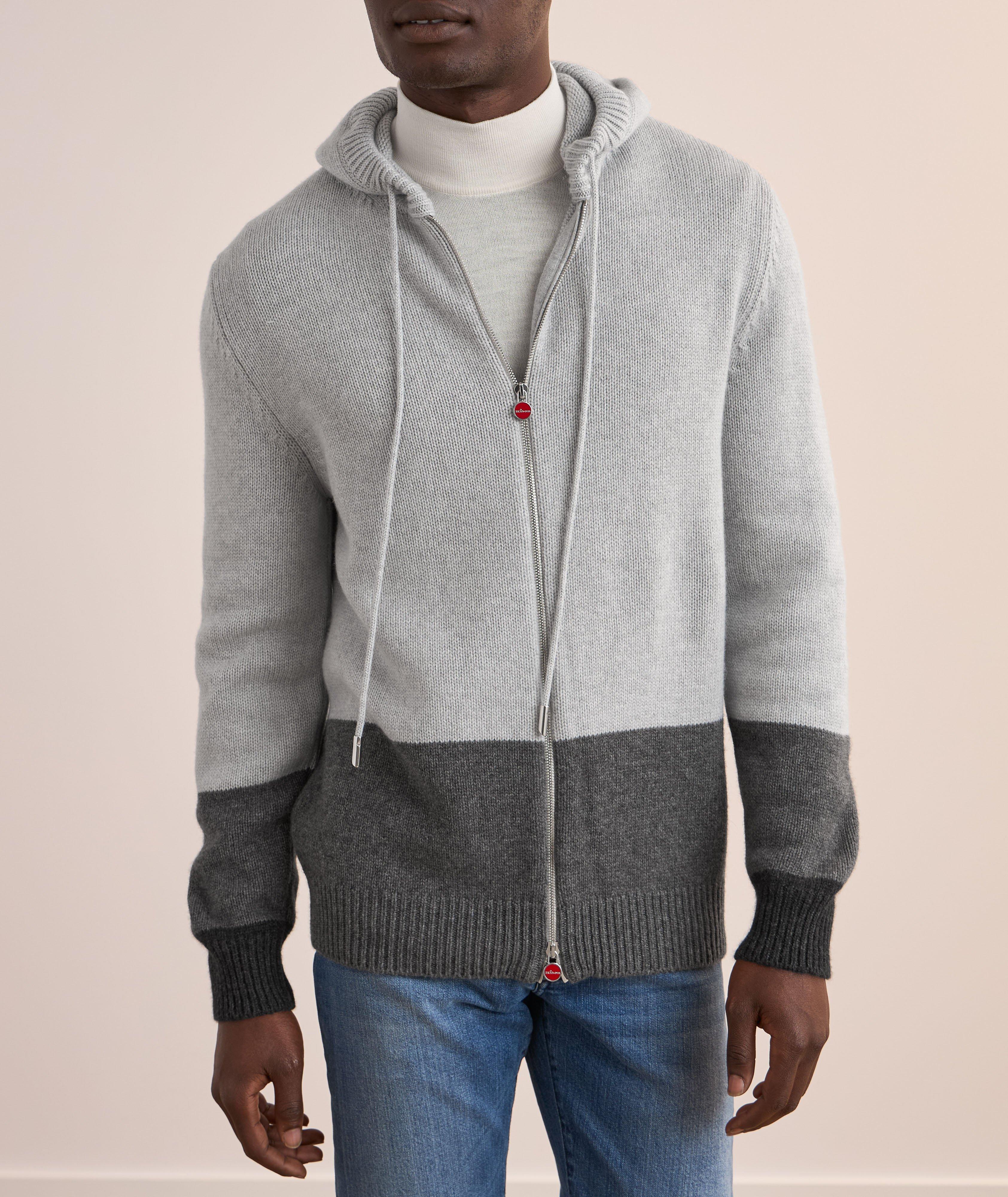 Cashmere Hooded Zip-Up Cardigan image 1