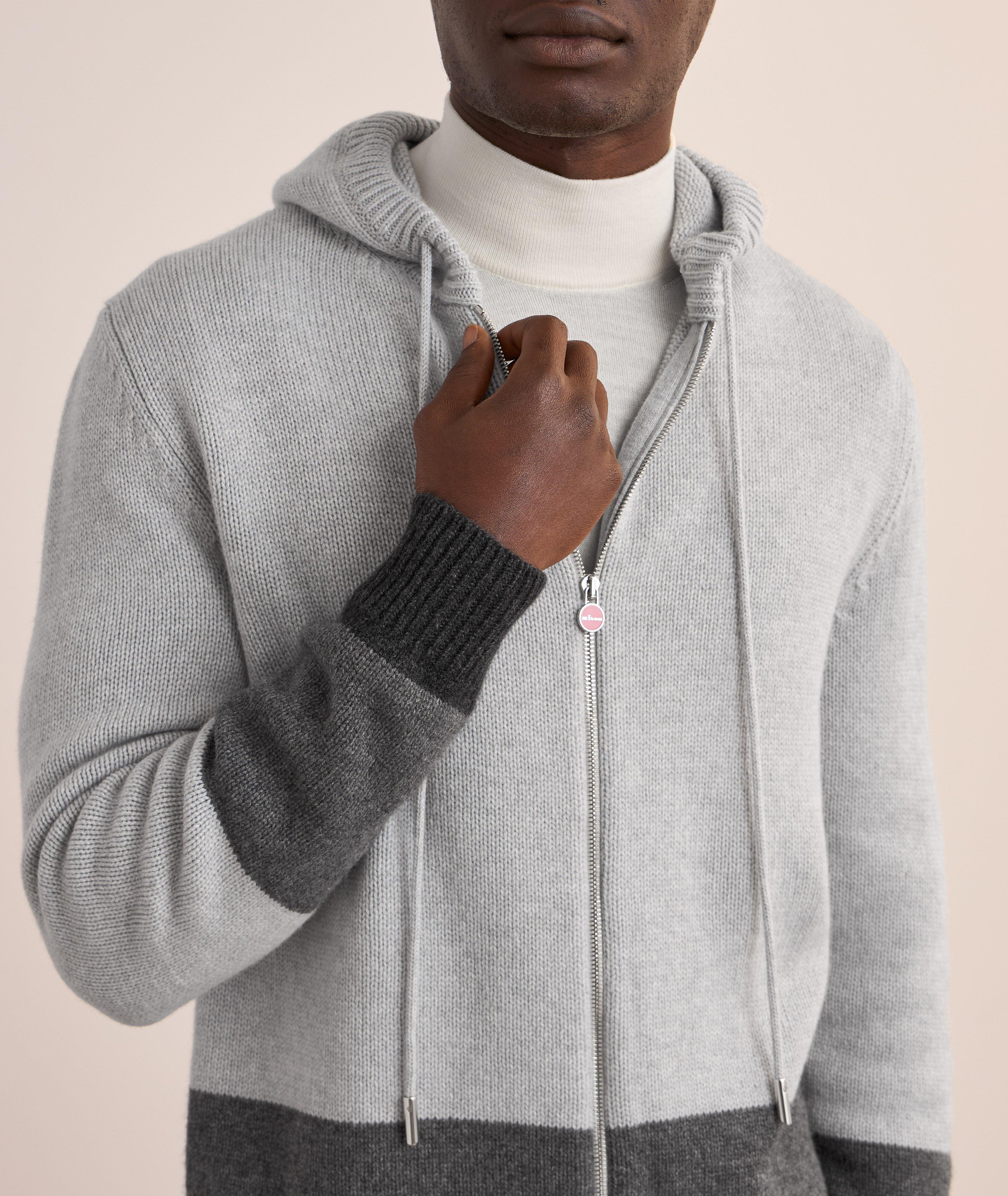 Cashmere Hooded Zip-Up Cardigan image 3