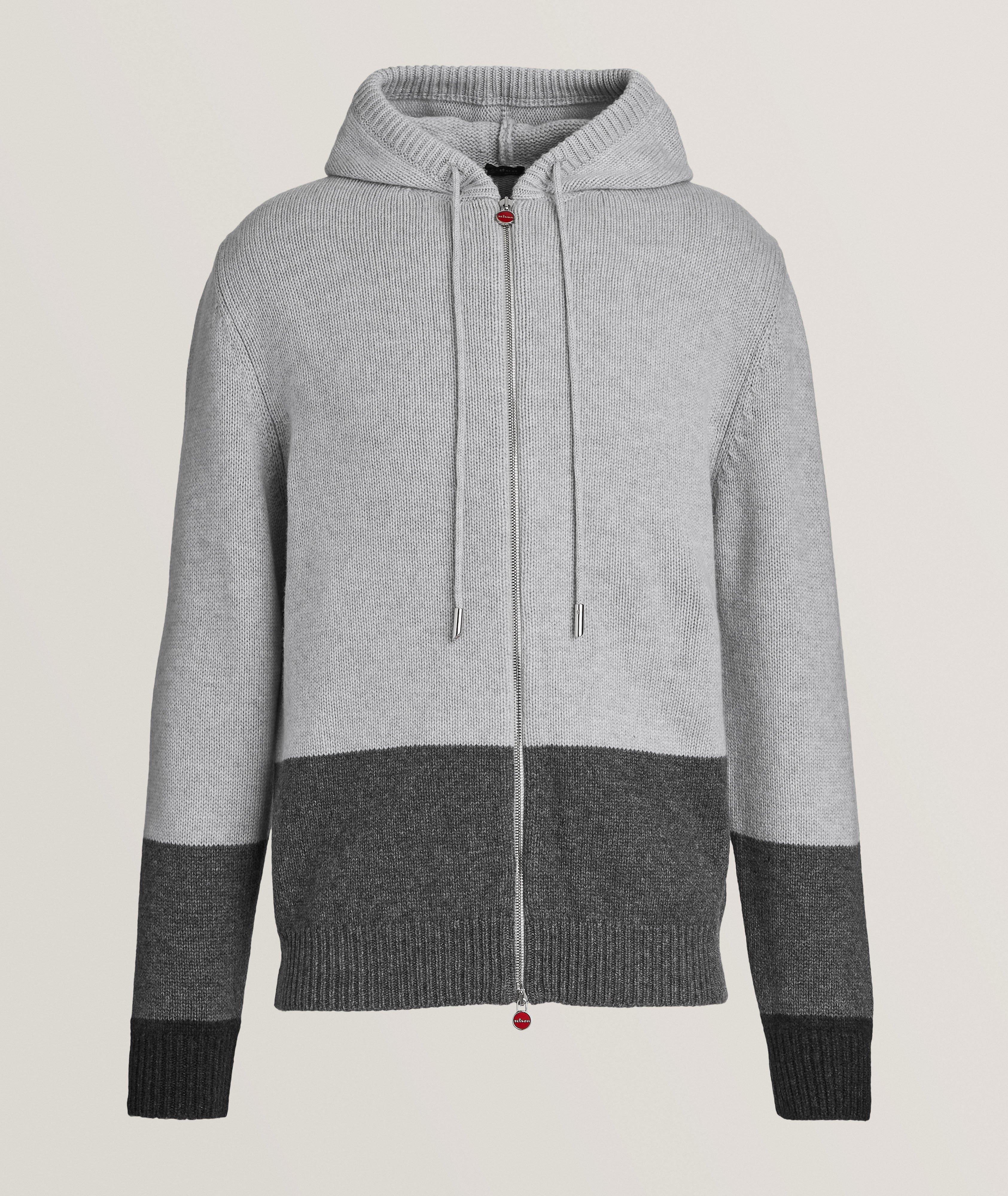 Cashmere Hooded Zip-Up Cardigan image 0