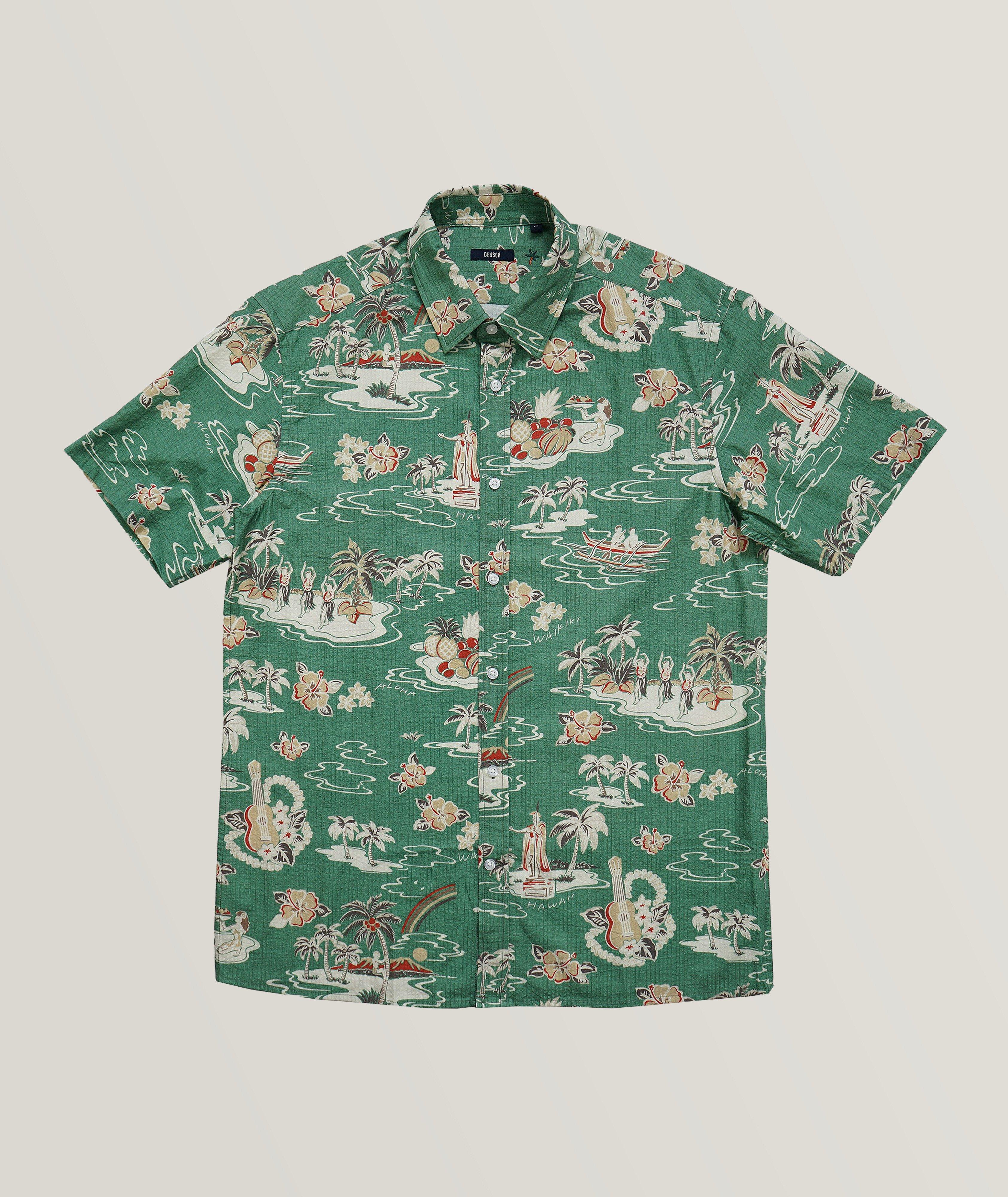 Chemise Reynolds en toile seersucker à motif tropical image 0