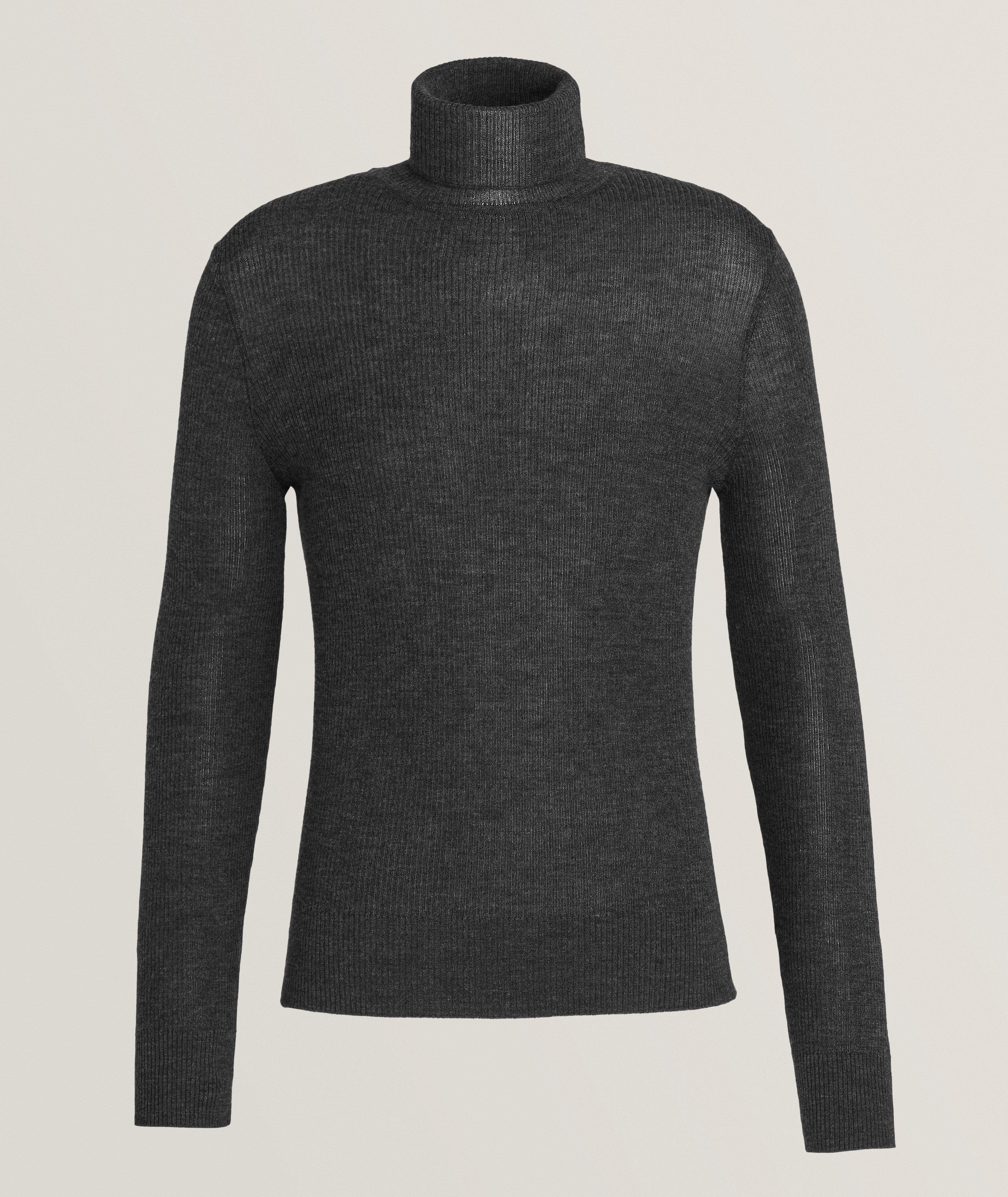 Wool-Blend Ribbed Turtleneck